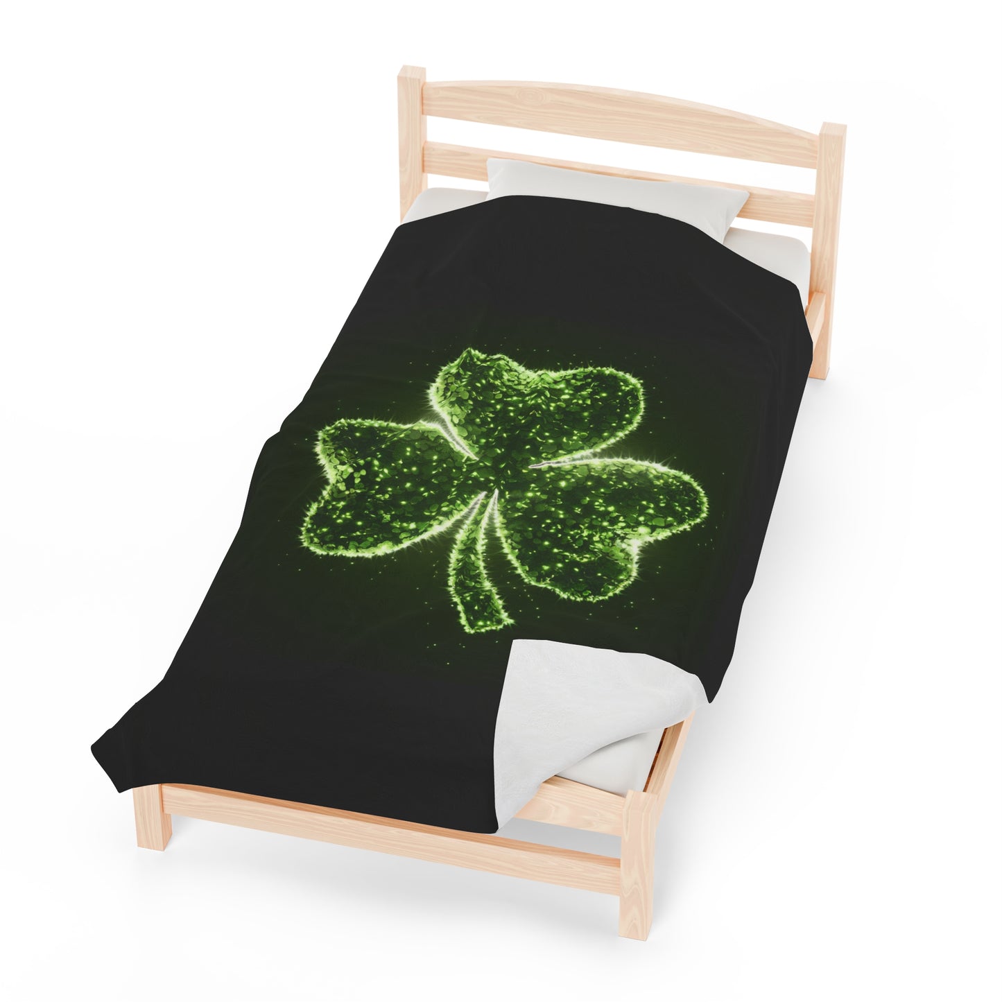 Plush Blanket with Shamrock Design