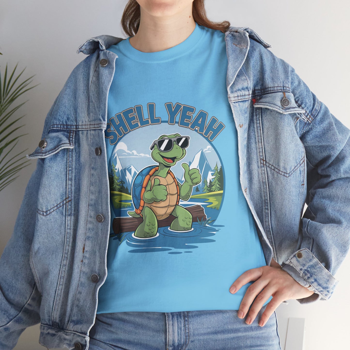 SHELL YEAH Turtle T-Shirt | Funny Cute Turtle Nature Graphic Tee | Handmade Animal Lover Gift | Eco Outdoor Adventure Shirt