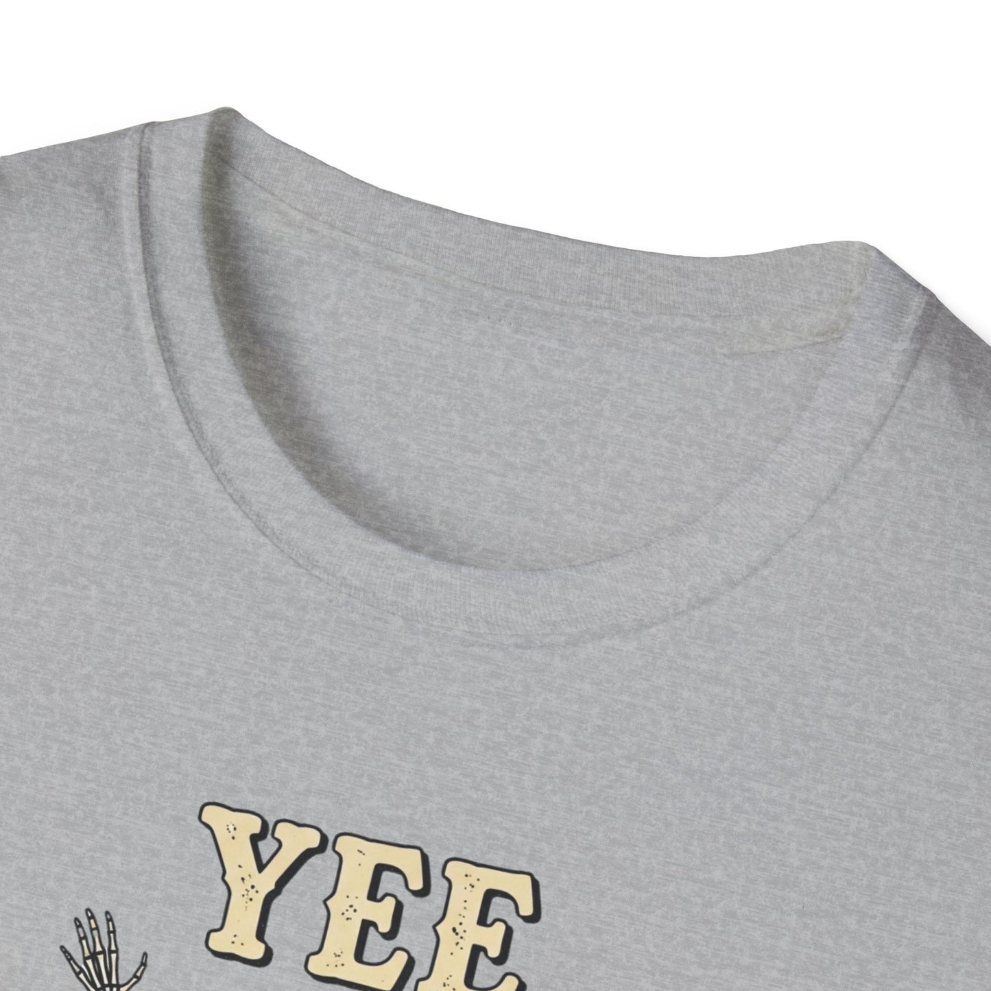 Yee Haunt Skeleton Cowboy Ghost Halloween Shirt - Spooky Western Dancing Skeleton Tee, Pumpkin Haunted Ghost Cowboy Top Fall Graphic Tee