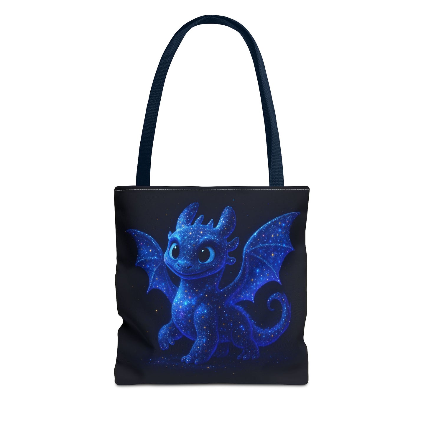 Galaxy Dragon Tote Bag, Cosmic Blue Dragon Shoulder Bag With Starry Night Design, Fantasy Art Reusable Tote For Gifts And Everyday Use