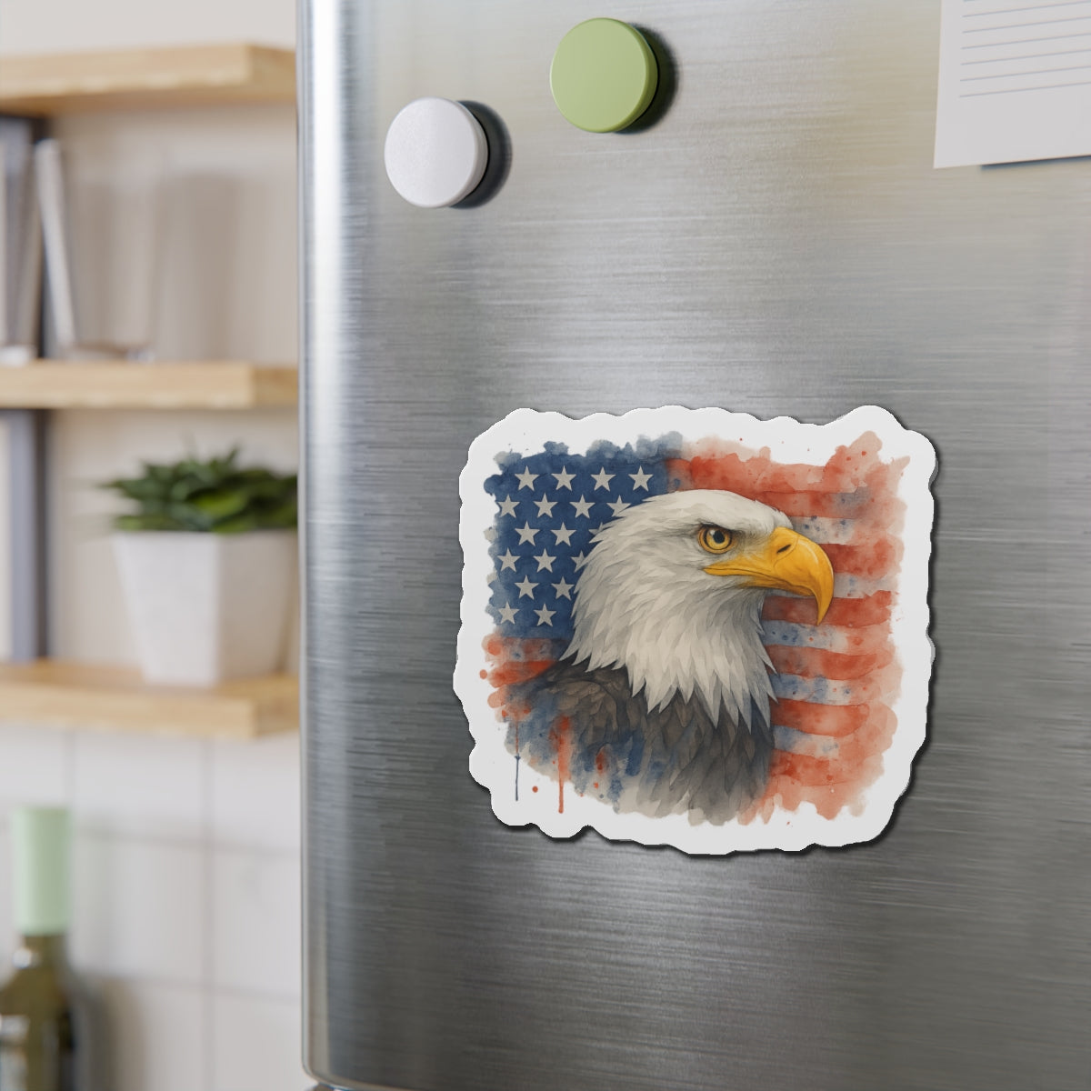 Eagle Flag Die-Cut Magnet American Decor Bald Eagle Magnet Patriotic Flag 4th of July Decor