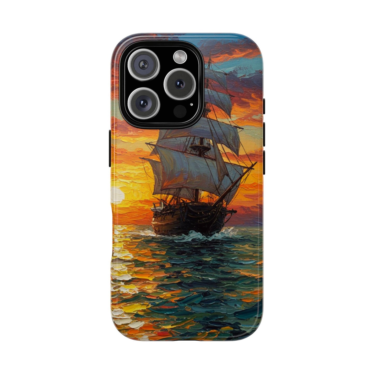iPhone Case - Ship Sailing at Sunset Design