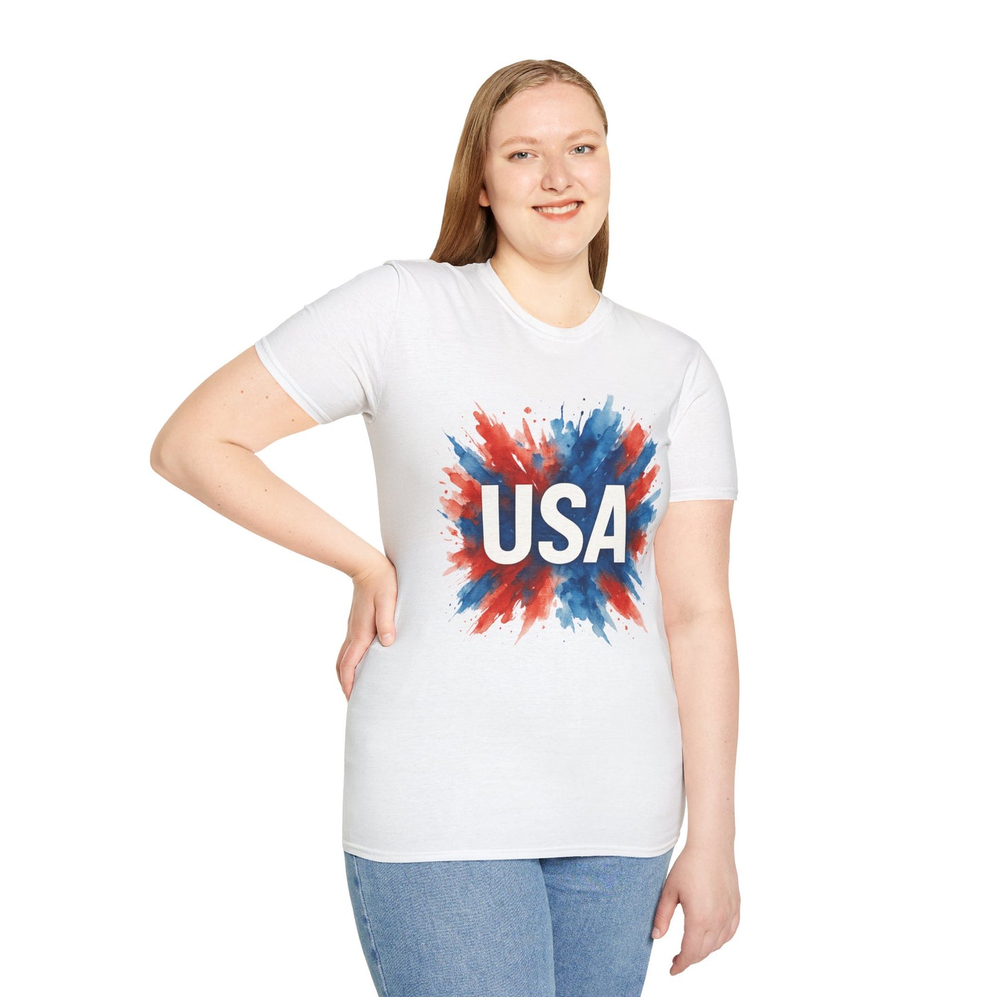 Watercolor USA T-Shirt Unisex | Red White Blue Shirt | Patriotic Graphic Tee | July 4th Shirt | Independence Day Tee | American Flag Shirt