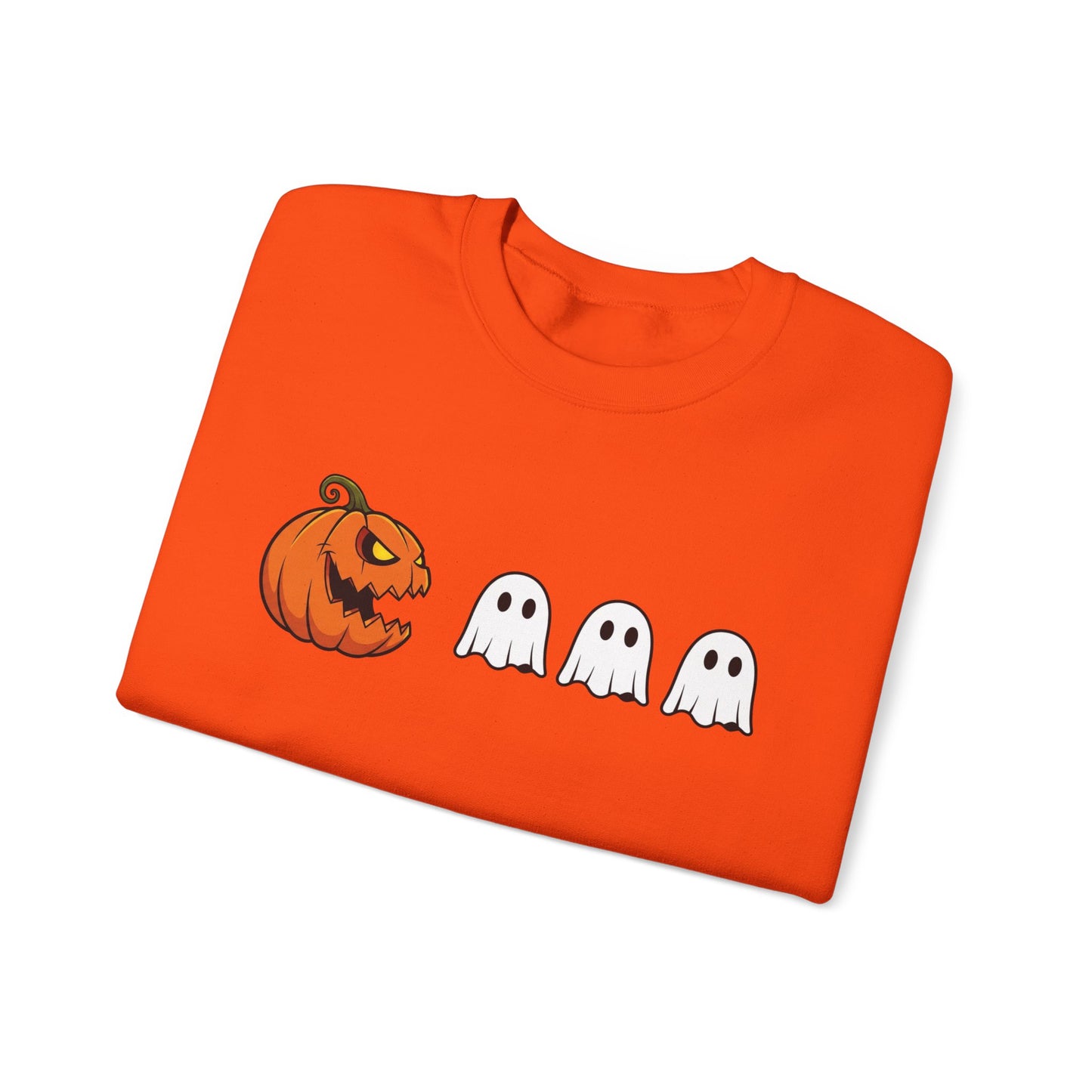 Pumpkin Ghost Sweatshirt, Funny Halloween Crewneck, Spooky Ghost Sweater, Cute Pumpkin Sweatshirt, Fall Outfit, Scary Face Sweatshirt