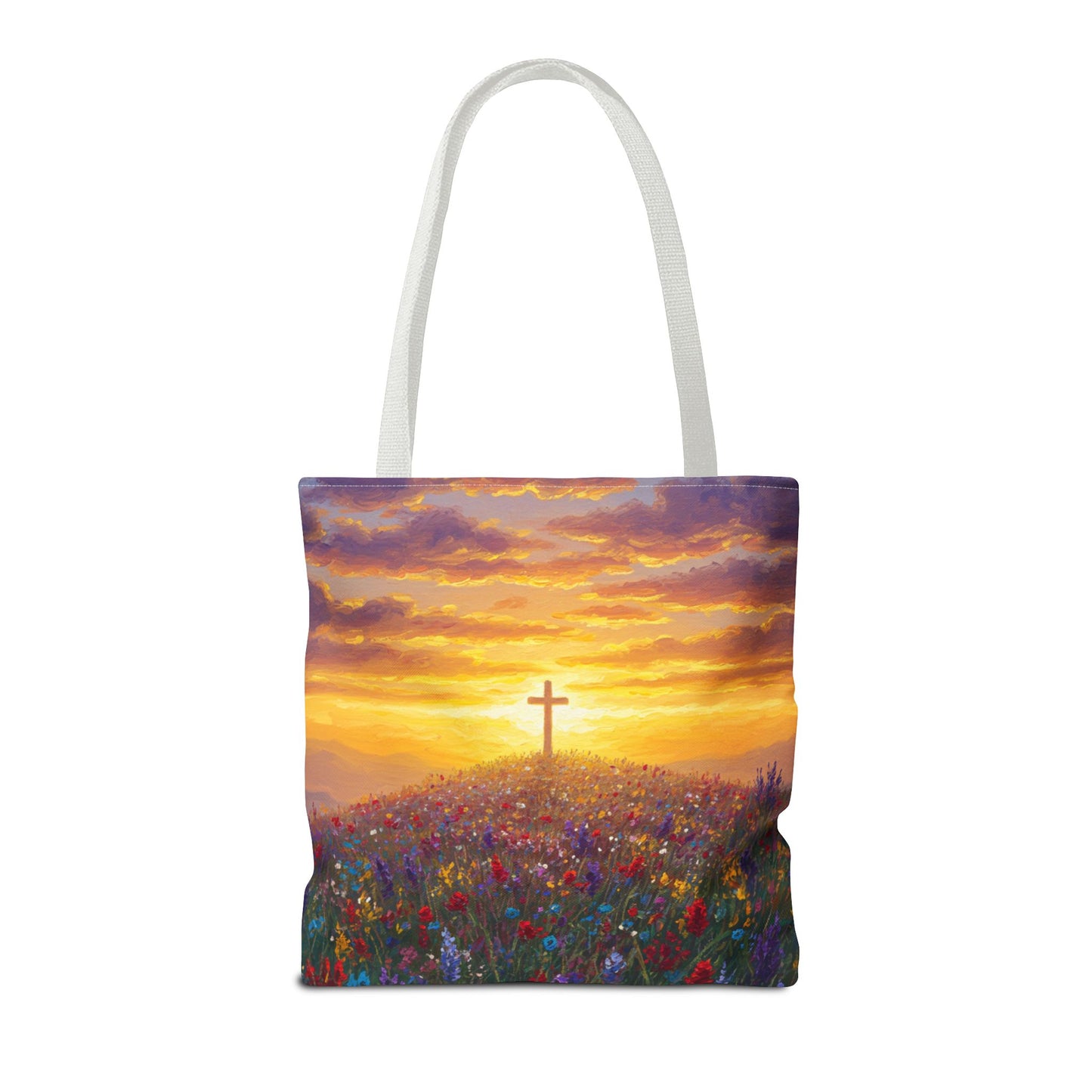 Cross Painted Tote Bag Christian Bag Inspirational Tote Spiritual Bag Religious Tote Bag