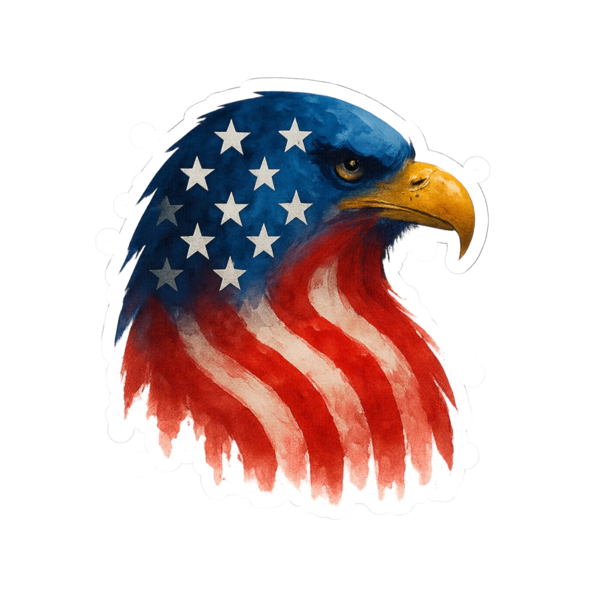 Patriotic Eagle Sticker - American Flag Decal, Kiss-Cut Vinyl for Laptop, Journal, Scrapbook, July 4th Decor, Veterans Gift
