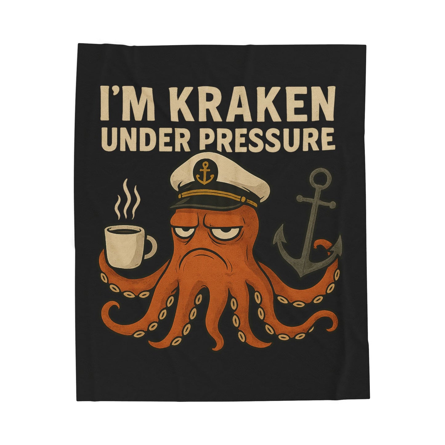 Kraken Under Pressure Plush Blanket - Fun Nautical Decor for Cozy Nights Beach Themed Throw Ocean Decoration