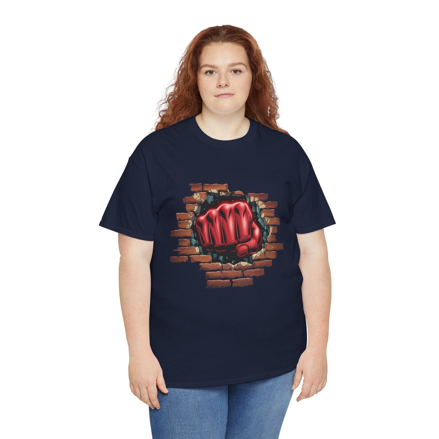 Impact Fist Graphic T-Shirt – Punch Through Brick Wall Design | Bold Streetwear Tee for Fighters, Gym & Edge-Lovers
