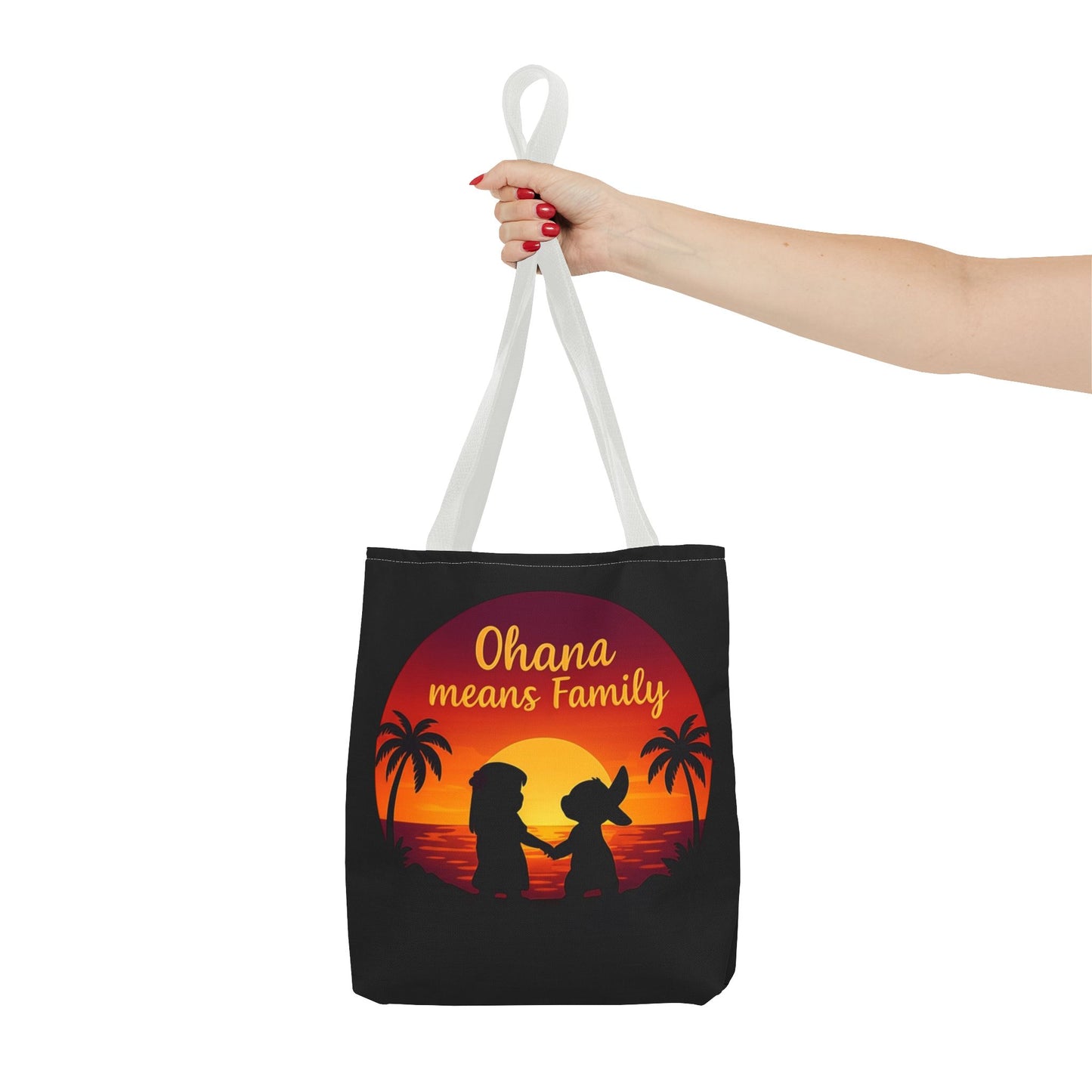 Ohana Means Family Tote Bag – Lilo and Stitch Inspired Bag, Hawaiian Quote, Disney Aesthetic Gift, Reusable Grocery or Beach Bag