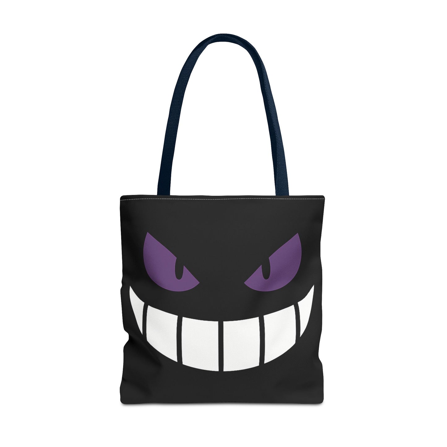 Evil Grin Tote Bag, Spooky Purple Eyes Reusable Shopping Bag, Creepy Cute Halloween Tote, Gothic Horror Canvas Bag, Gamer Room Accessory