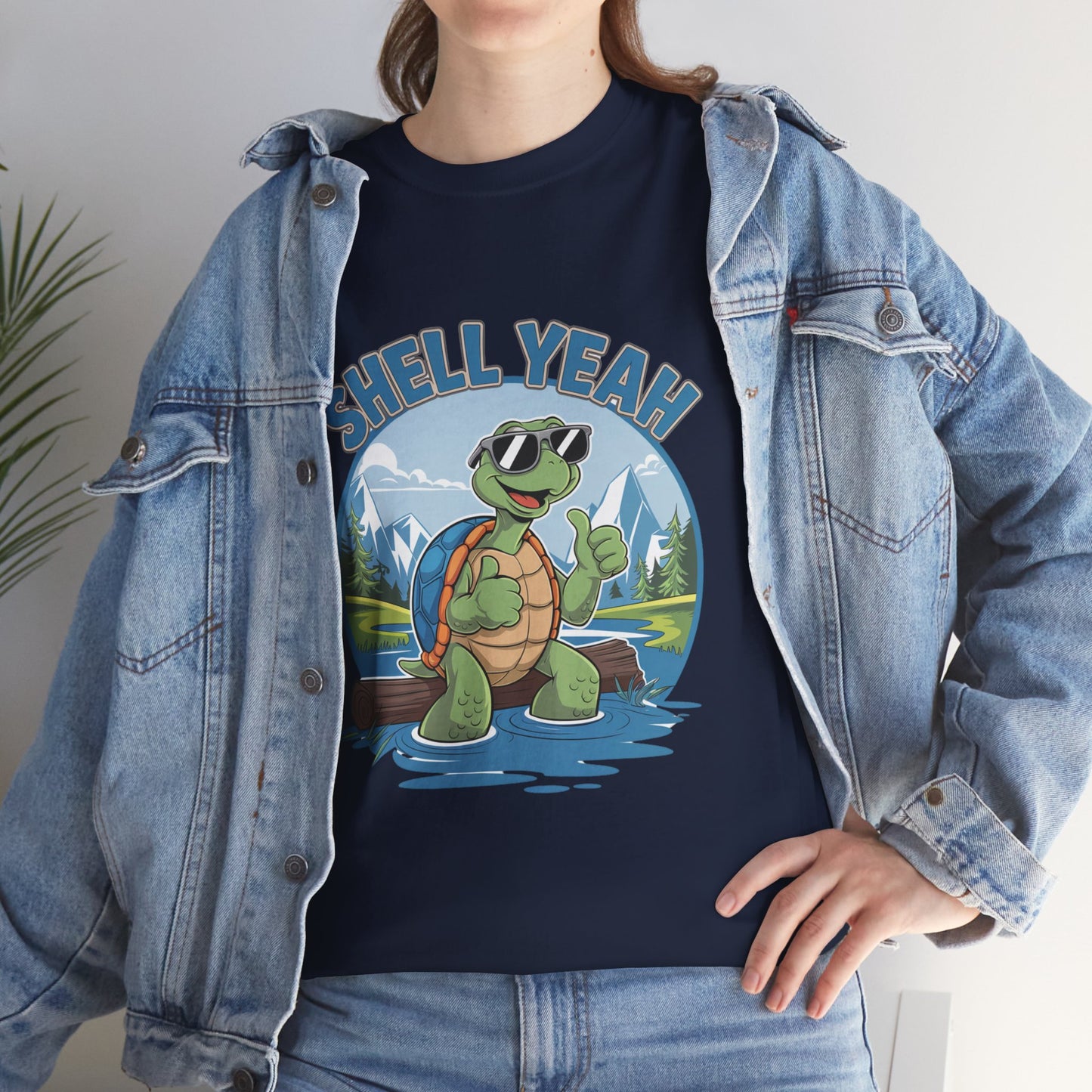 SHELL YEAH Turtle T-Shirt | Funny Cute Turtle Nature Graphic Tee | Handmade Animal Lover Gift | Eco Outdoor Adventure Shirt