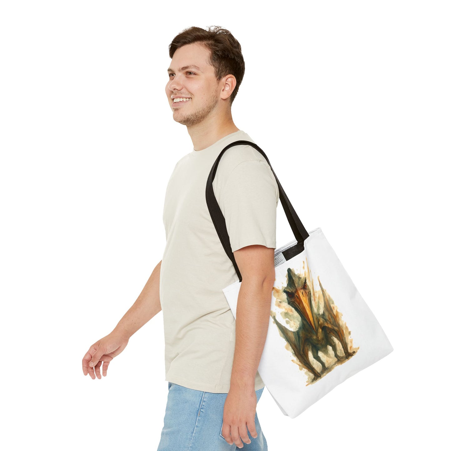 Quetzalcoatlus Tote Bag | Dinosaur Art Canvas Shopper | Prehistoric Pterosaur Gift for Dino Lovers | Eco-friendly Reusable Bag Jurassic Tote