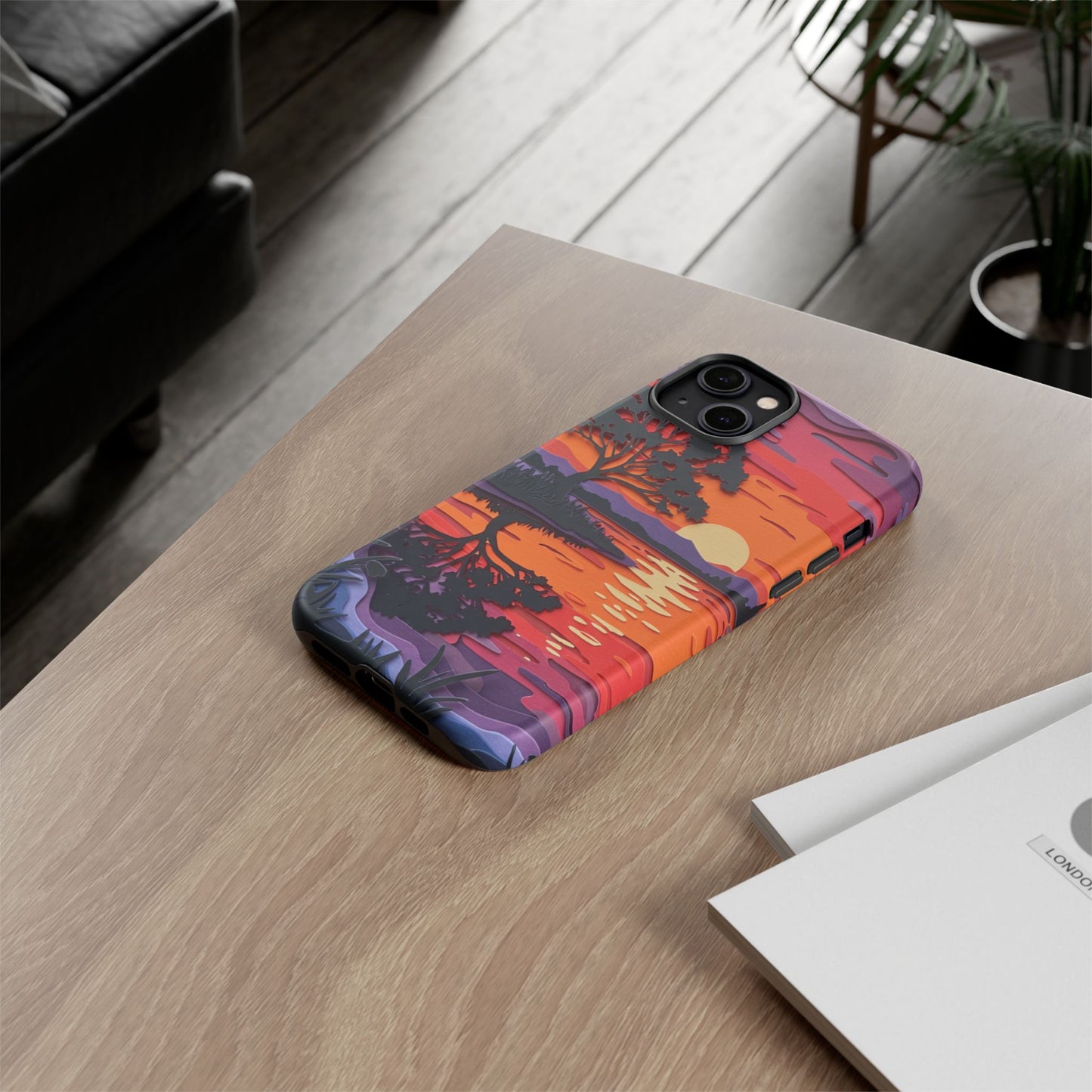 iPhone Case - Colorful Paper Art Sunset Design