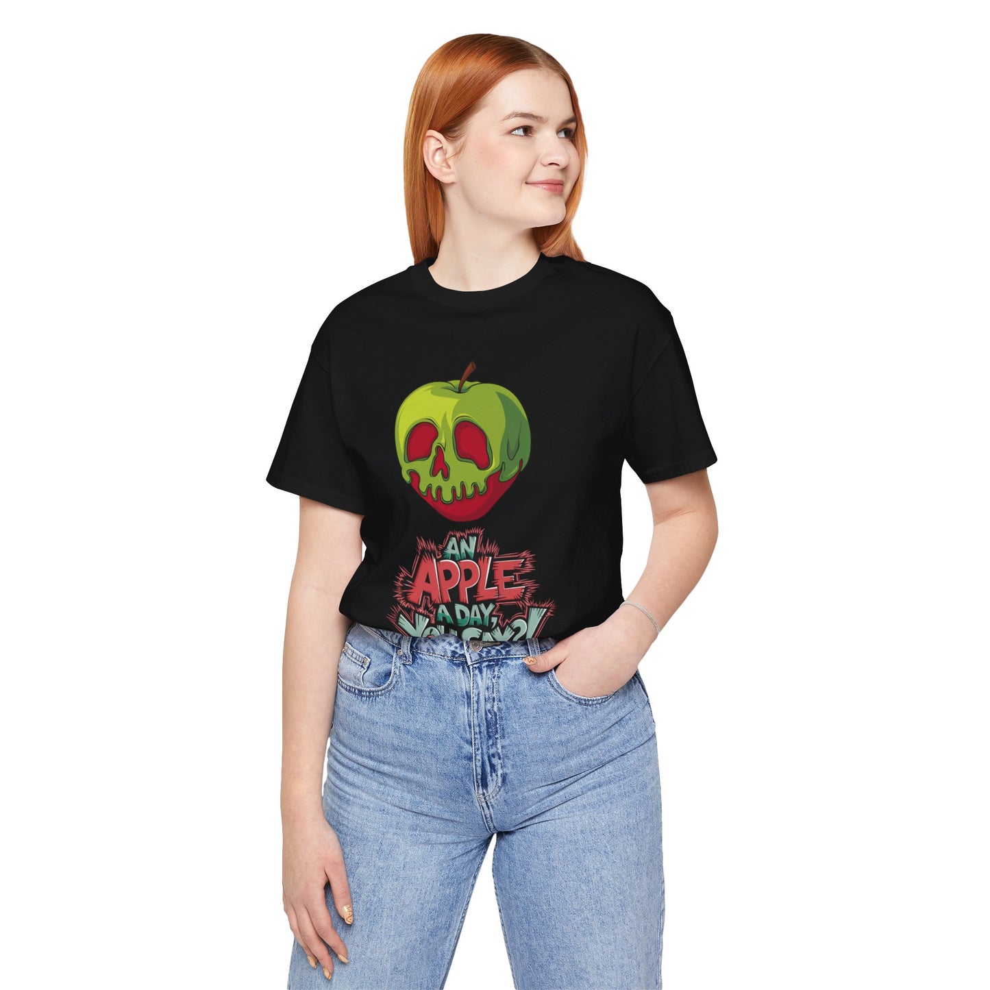 Funny Apple Skull Shirt – An Apple A Day You Say? – Grunge Fruit Tee – Y2K Nostalgia T‑Shirt – Gift for Fruit Lovers