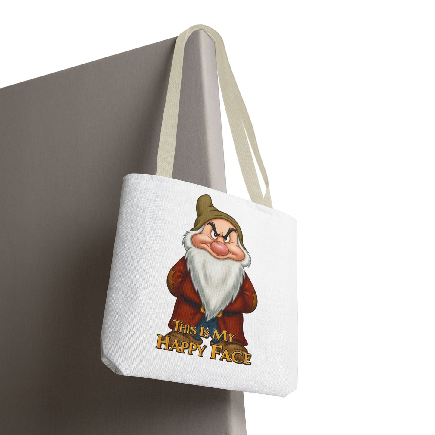 Grumpy Dwarf Tote Bag - "This Is My Happy Face"
