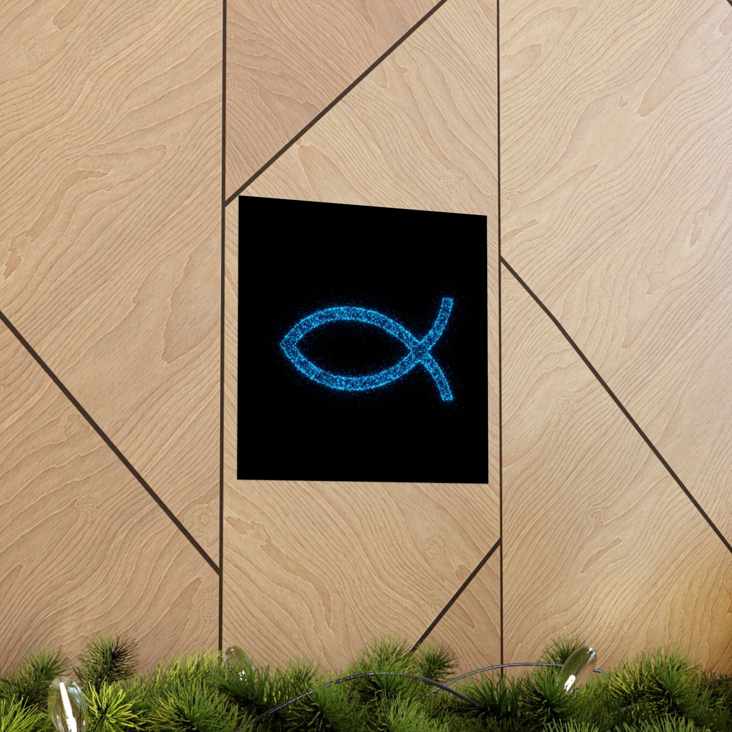 Sparkling Fish Symbol Matte Vertical Poster - Faith-Inspired Art for Home Decor
