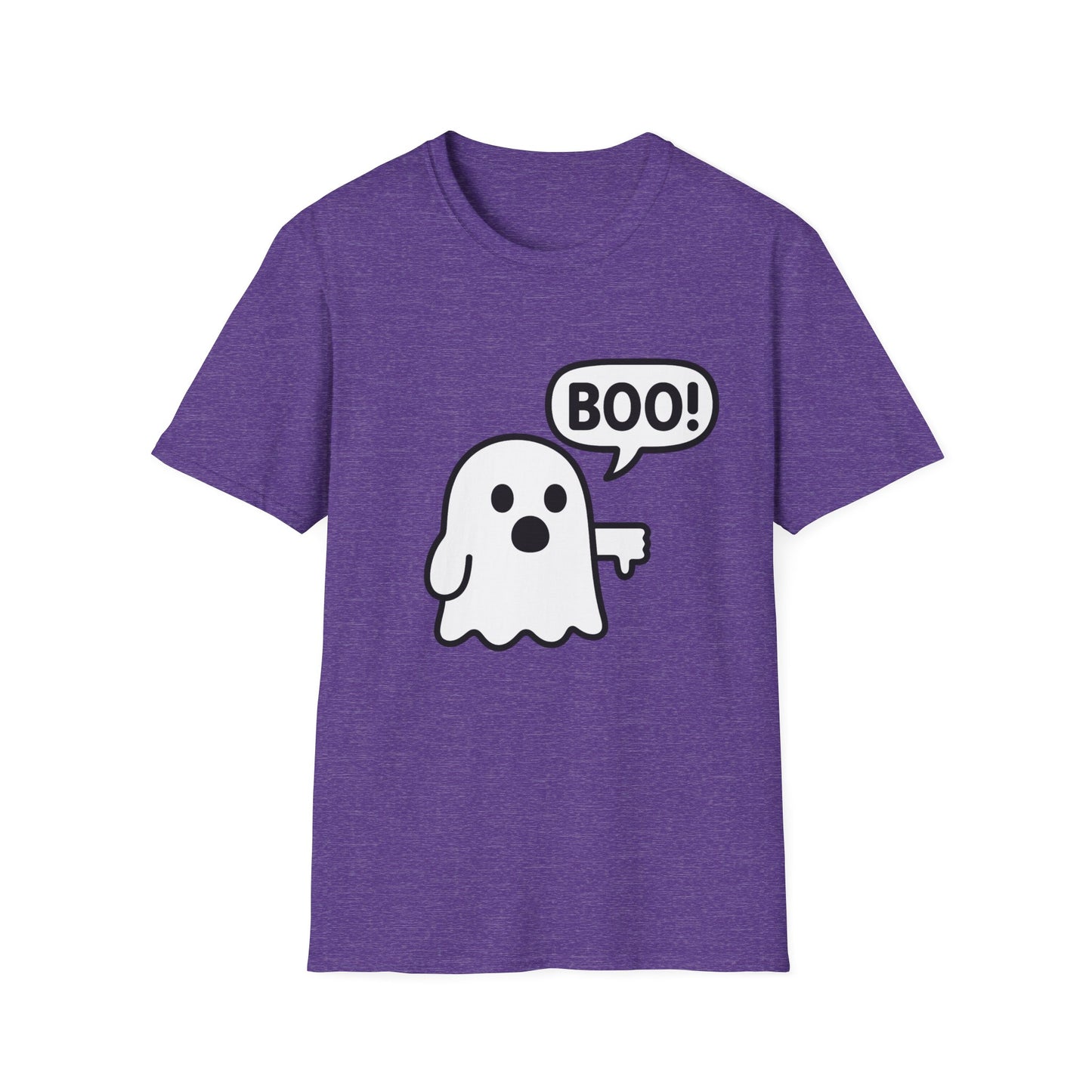 Cute Ghost Thumbs-Down 'Boo' Tee | Funny Halloween Play on Words Shirt | Spooky Season Ghost Tee | Fall Coquette Aesthetic Tee