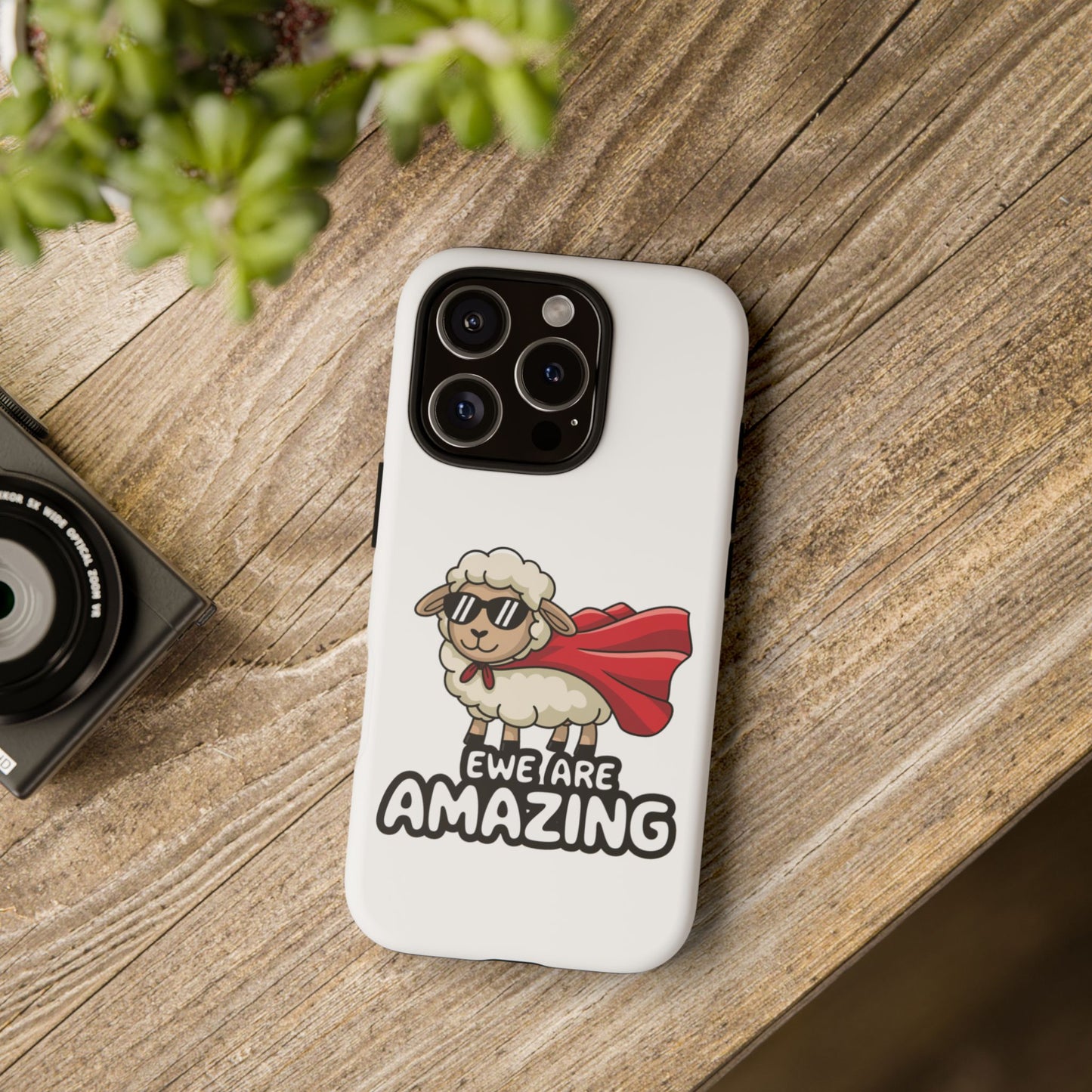Funny iPhone Case - Cute Sheep Phone Cover - "Ewe Are Amazing" Animal Pun Gift - Motivational iPhone Case - Gift for Her or Him