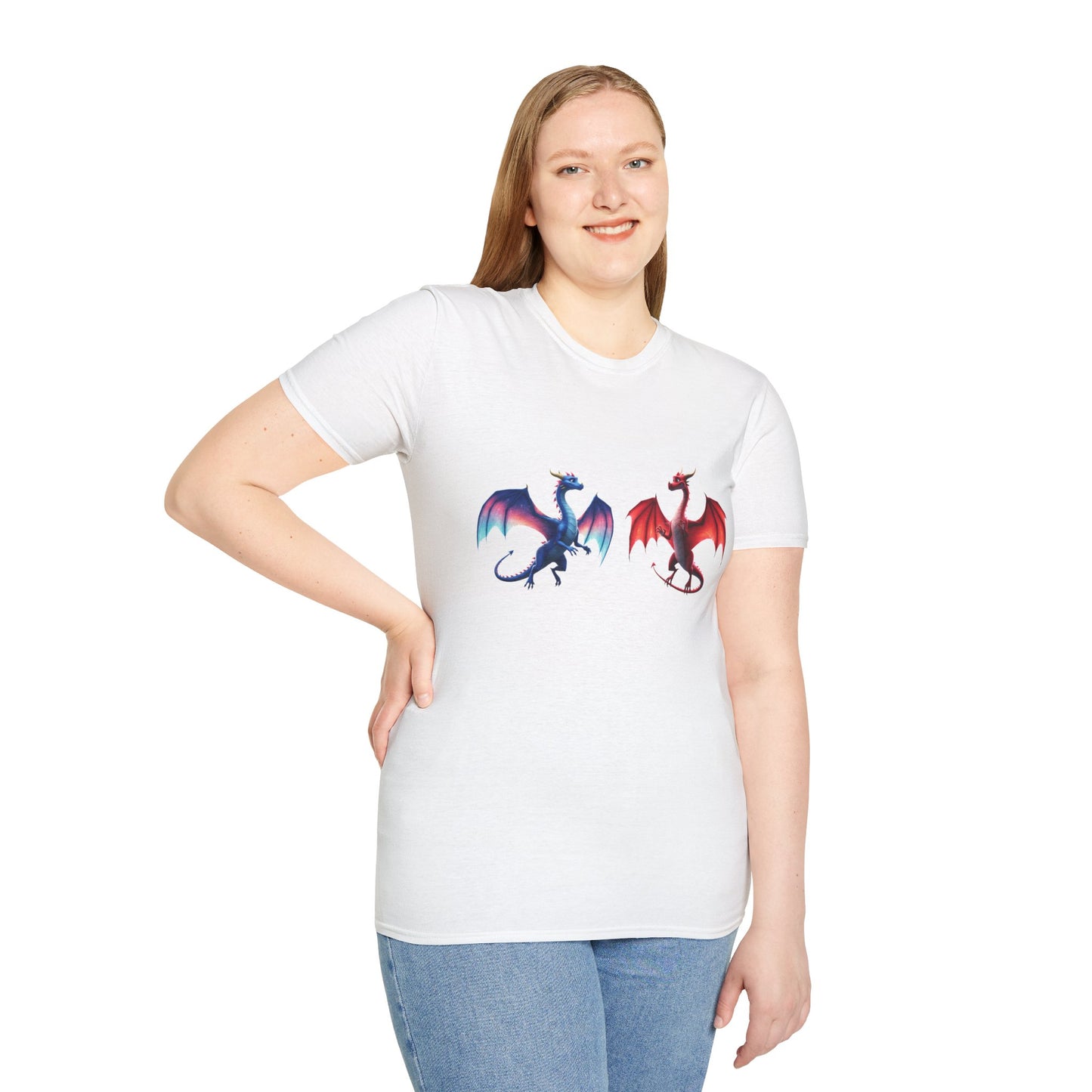 Dragon Duel Fantasy T-Shirt | Fire & Ice Dragon Graphic Tee | Unisex Gamer Shirt | DnD Gift | Cool Mythical Creature Shirt