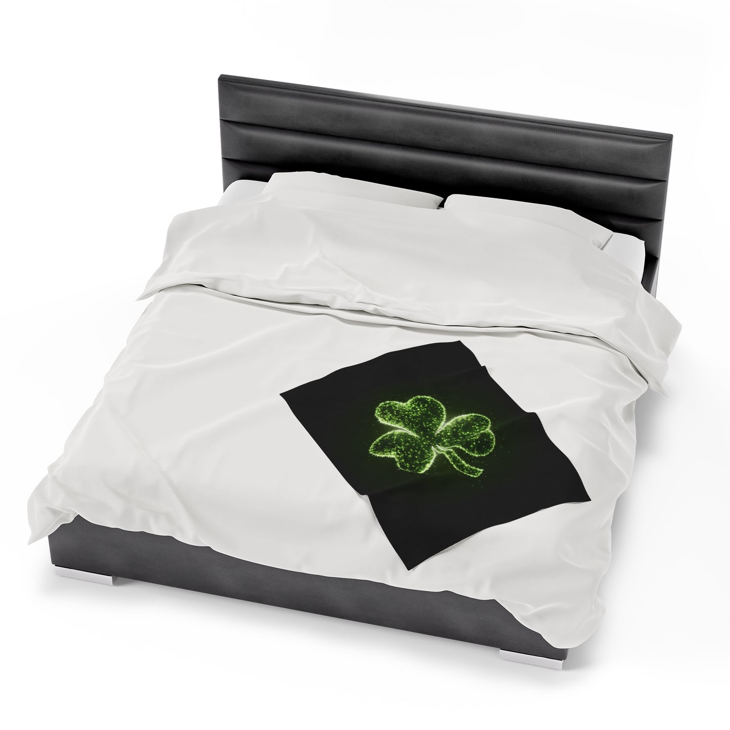 Plush Blanket with Shamrock Design