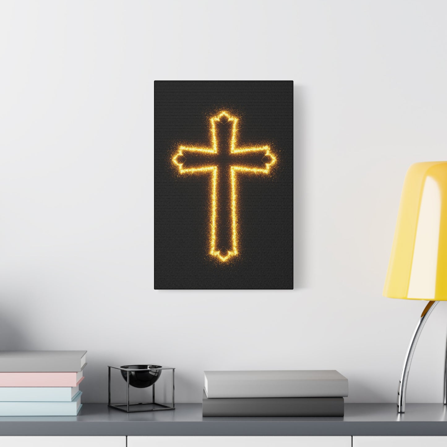 Glowing Cross Matte Canvas Wall Art