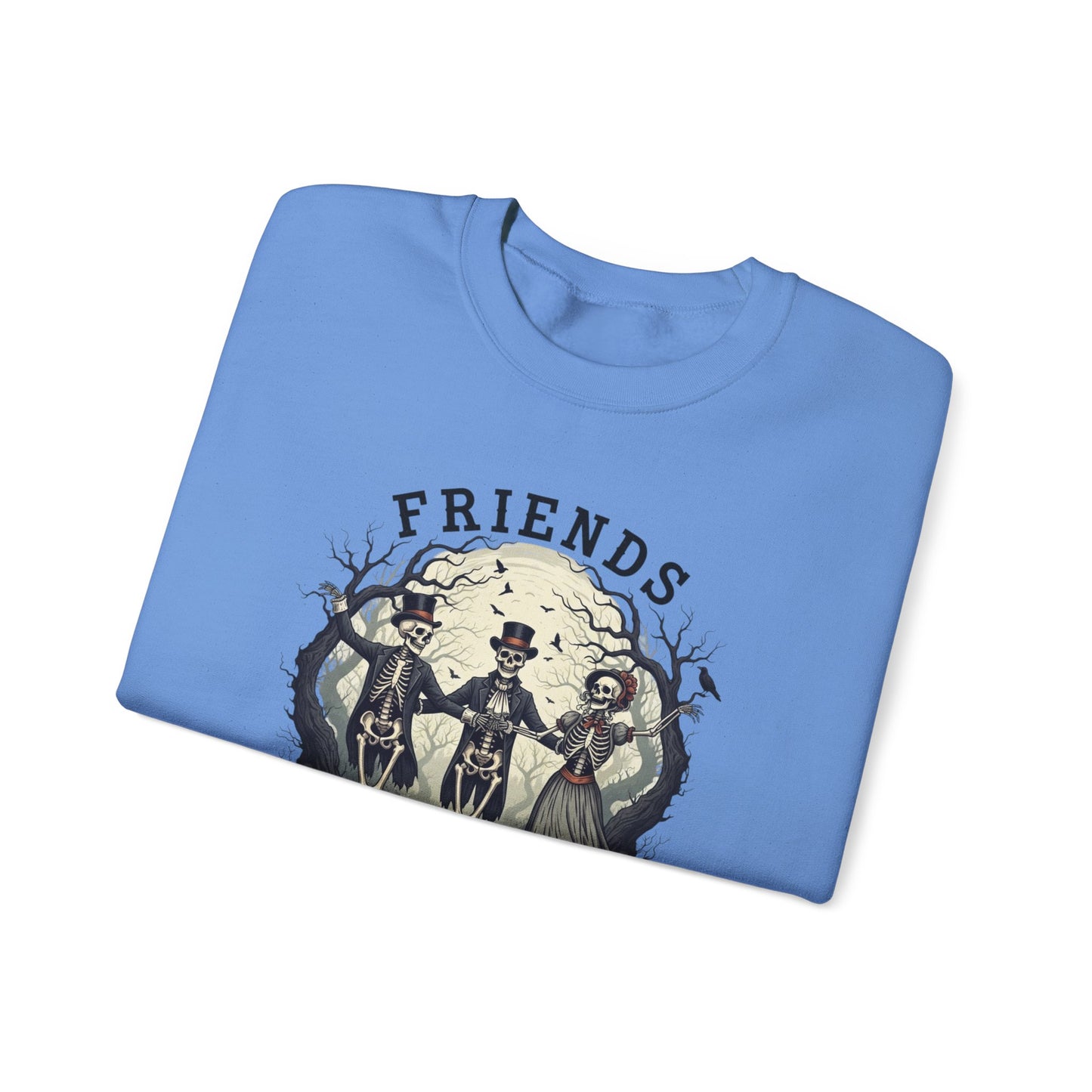 Friends Till The End Skeleton Sweatshirt | Dancing Skeletons Halloween Crewneck | Spooky Fall Graphic Pullover Gift for Bestie