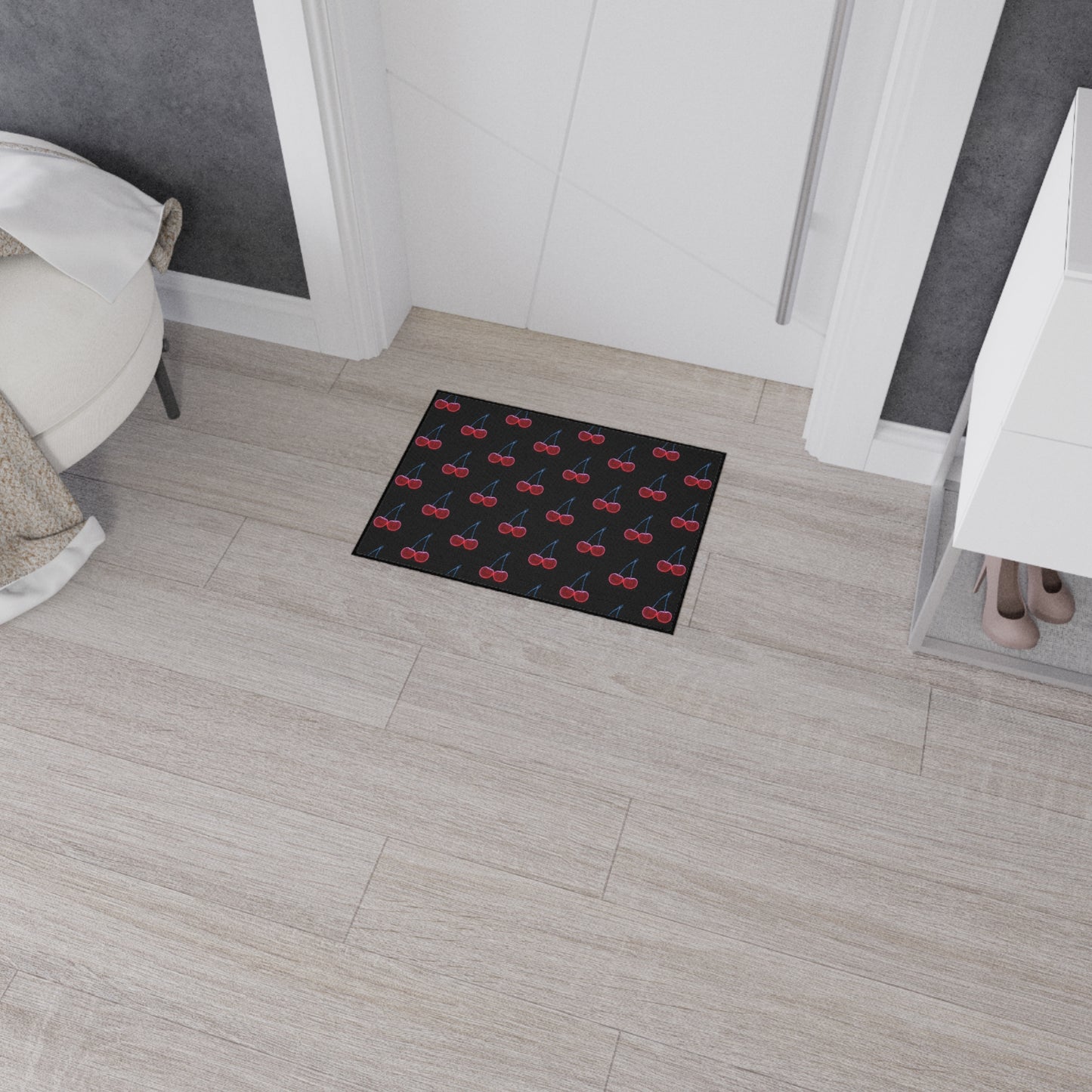 Floor Mat - Sparkling Cherries Design Cherry Decor Cherry Welcome Mat Cherry Door Mat