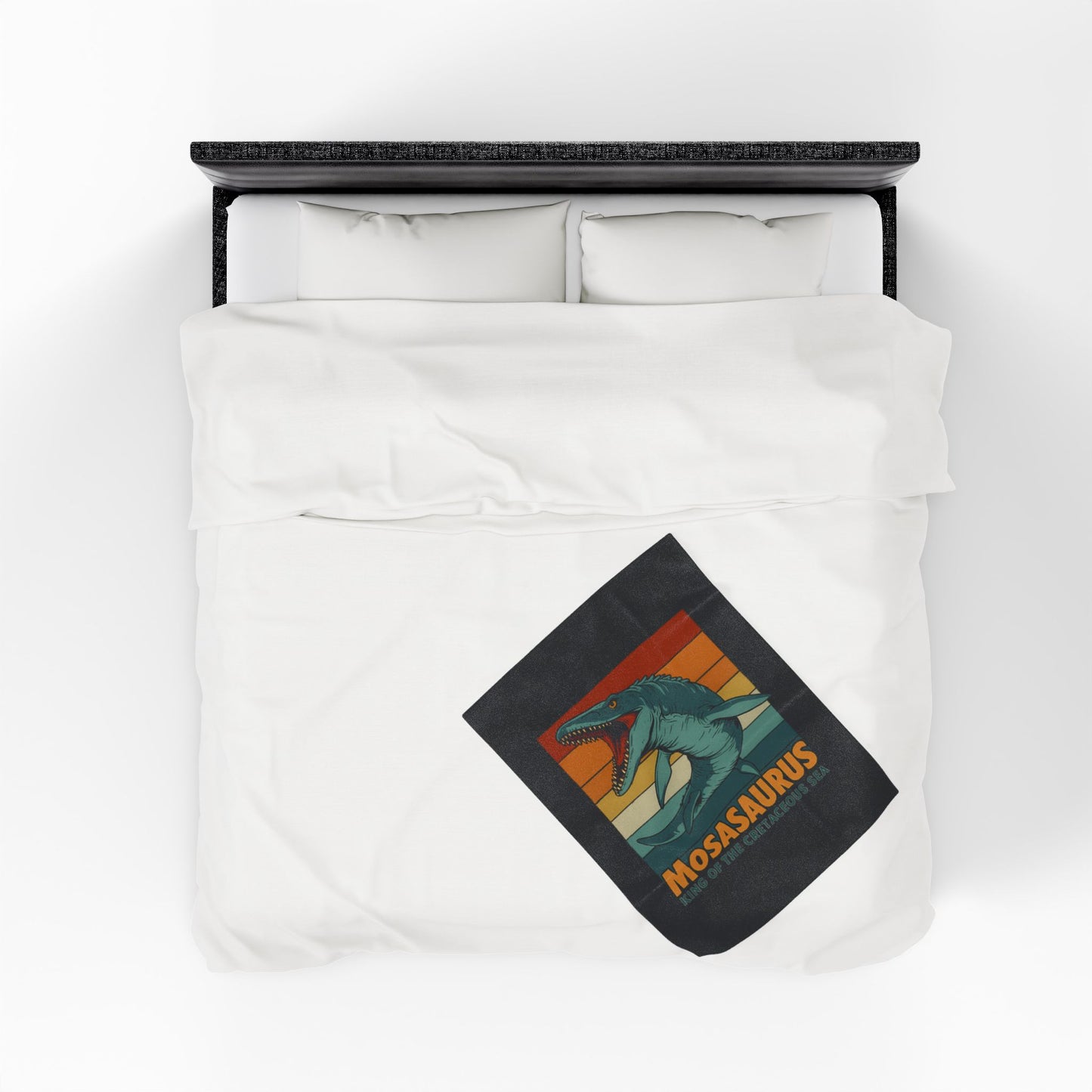 Mosasaurus Dinosaur Blanket - 100% Polyester Fleece Throw, Retro Sea Monster Bedding, Dinosaur Gift for Kids and Adults, Cozy Bed Decor