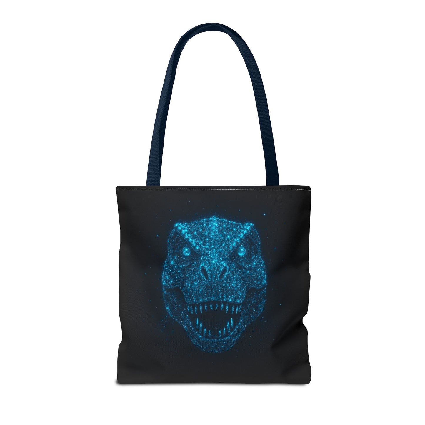 Bioluminescent Dino Tote Bag | Retro T-Rex Galaxy Canvas Shopper - Eco AOP Tote, Ocean Glow Dinosaur Art, Gift for Paleontology Fans