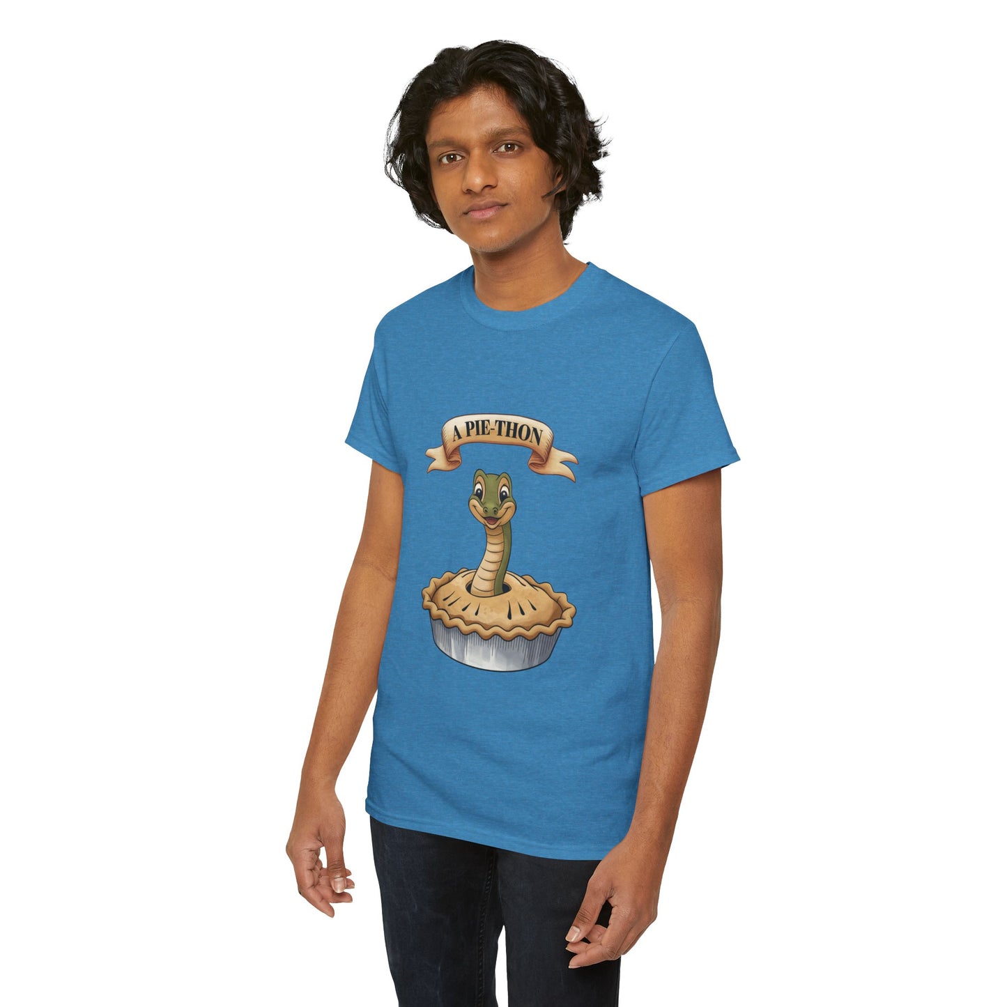 A Pie-Thon Funny Snake Pun Shirt – Cute Animal Joke T-Shirt – Quirky Graphic Tee for Pun Lovers, Reptile Fans, and Unique Gift Ideas