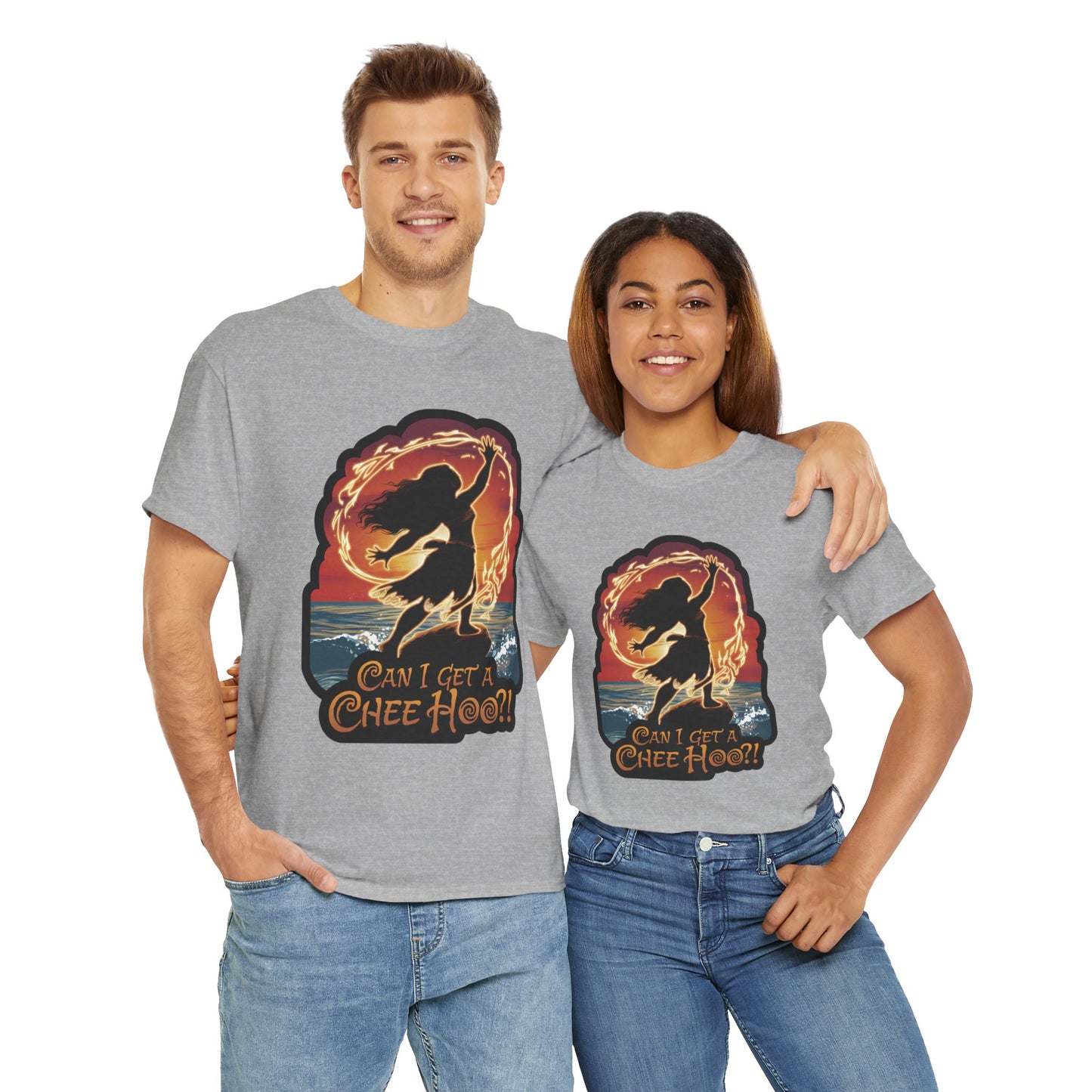 Can I Get a Chee Hoo Shirt – Hawaiian Island Vibes Tee – Hula Dancer Sunset Graphic T-Shirt – Polynesian Luau Party Unisex Top