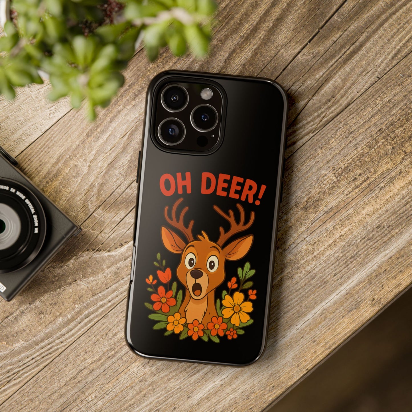iPhone Case - Startled Deer 'Oh Deer' Nature Lover Phone Case Funny iPhone Accessory