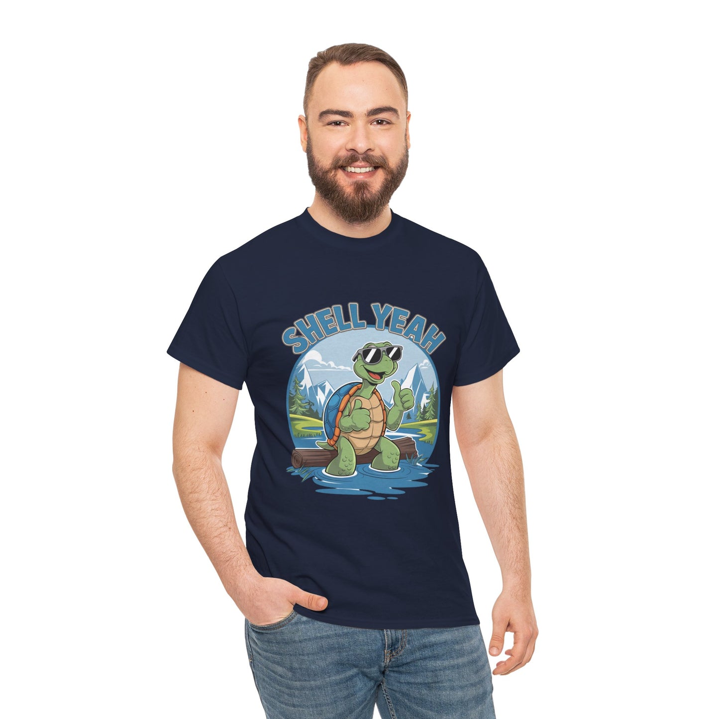 SHELL YEAH Turtle T-Shirt | Funny Cute Turtle Nature Graphic Tee | Handmade Animal Lover Gift | Eco Outdoor Adventure Shirt