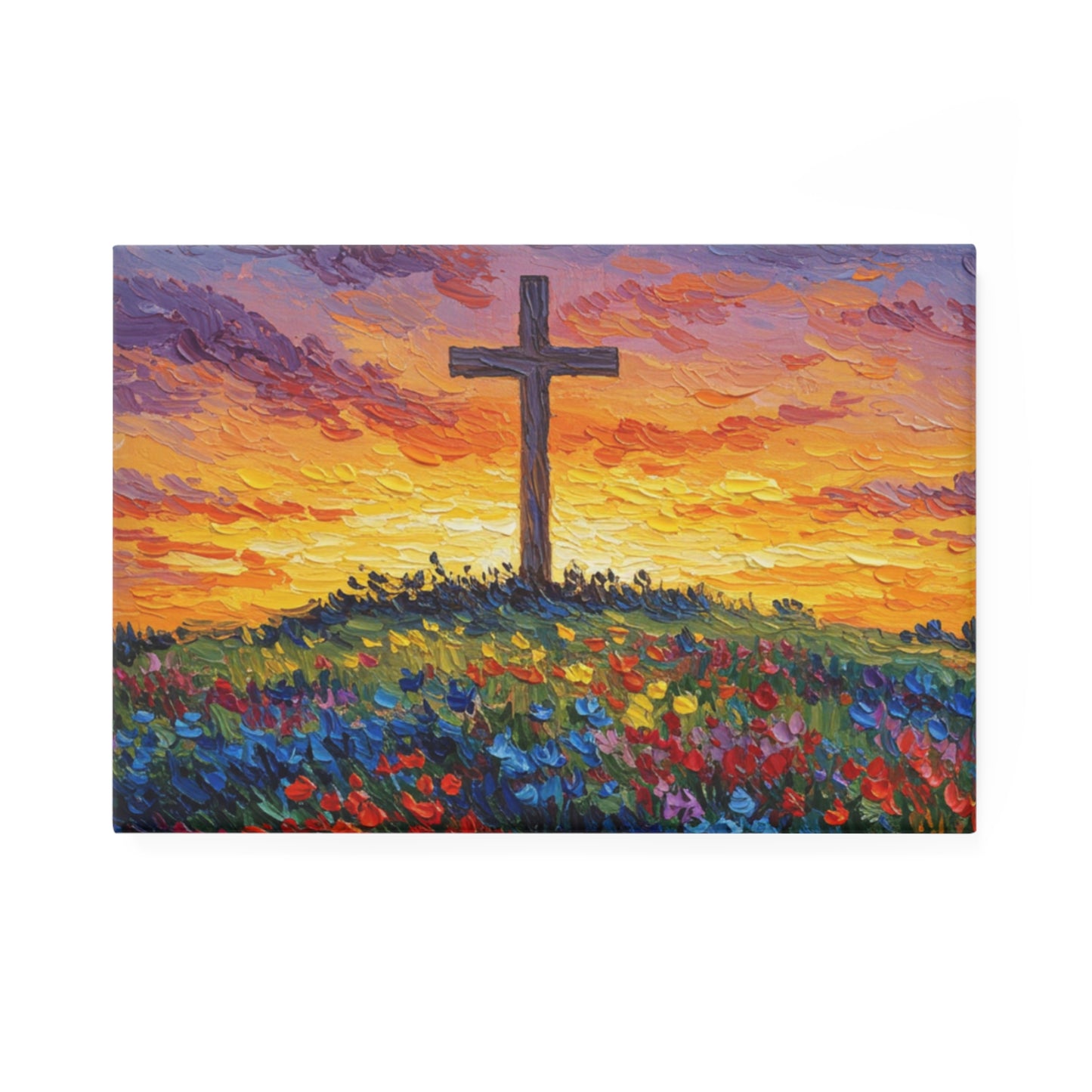 Magnet Van Gogh Style Cross Spiritual Magnet Christian Decor Religious Magnet
