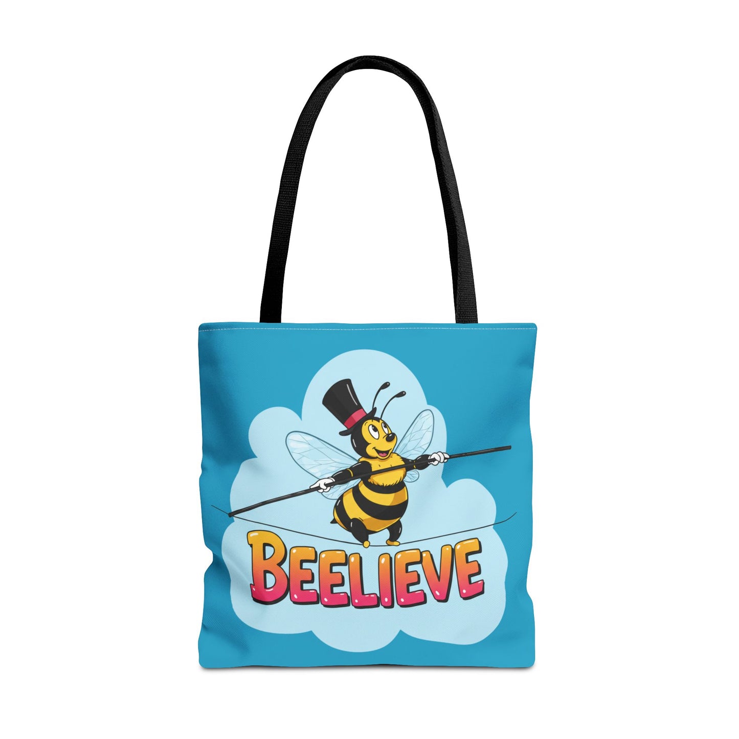 Bee Tote Bag Beelieve Pun Design