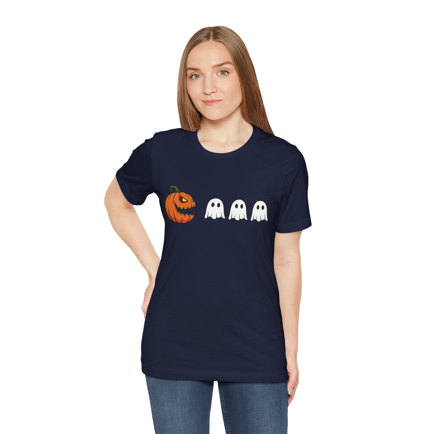 Pumpkin Pac-Man Shirt, Halloween Arcade Tee, Pumpkin Chase Ghosts Tee, Retro Gaming Halloween, Spooky Season Shirt, Vintage Game Pumpkin Top