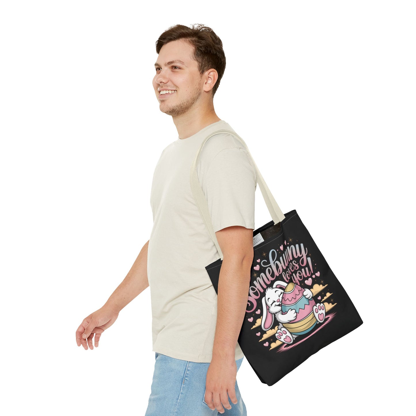 Easter Bunny Tote Bag Somebunny Loves You Easter Bag Bunny