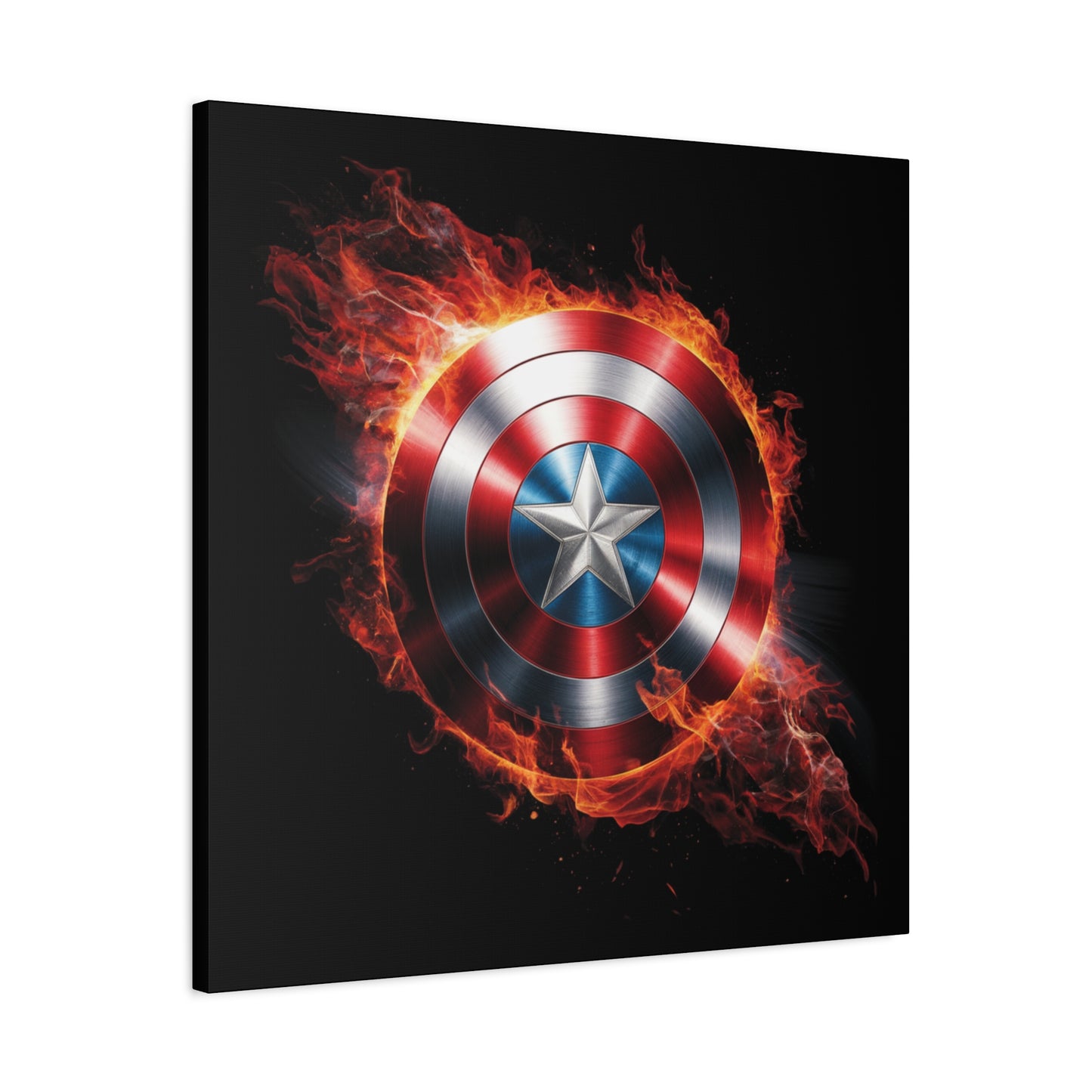 Captain America Shield Canvas Art - Stretched Matte Wall Decor