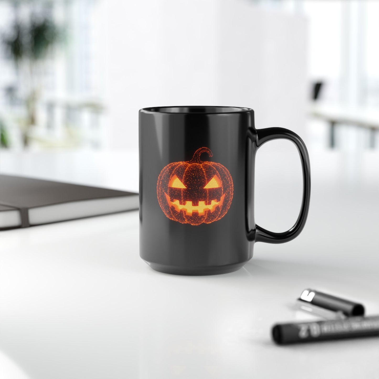 Glowing Jack-o'-Lantern Halloween Mug | Bioluminescent-Inspired Pumpkin Design | Spooky Coffee Cup | 11oz 15oz Fall Gift Idea