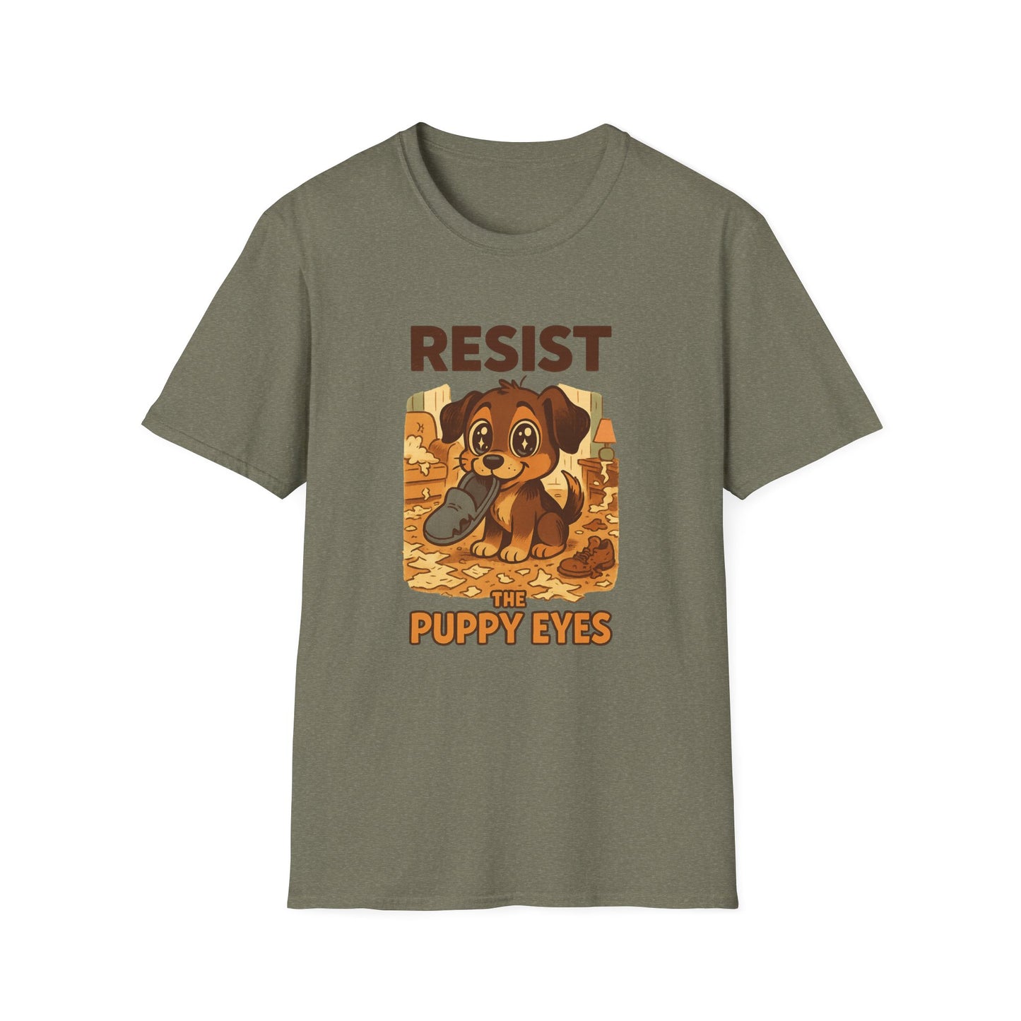 Resist the Puppy Eyes Dog Tee - Cute Puppy Eyes Graphic T-Shirt for Dog Lovers, Funny Pet Gift Shirt, Unisex Animal Lover Tee