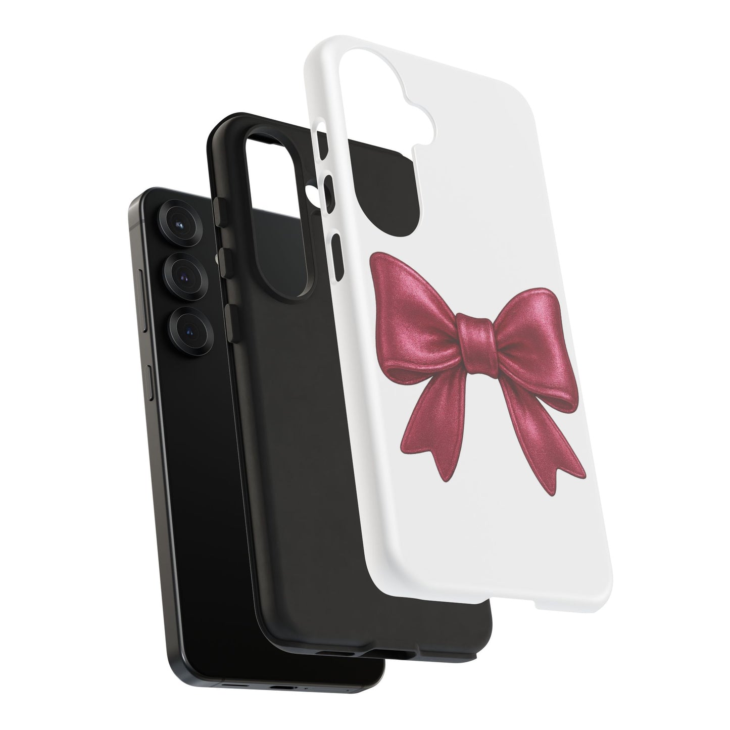 Pink Bow Samsung Case – Cute Girly Phone Cover – Glossy Ribbon Case for Samsung Galaxy – Aesthetic Phone Accessory – Gift for Her