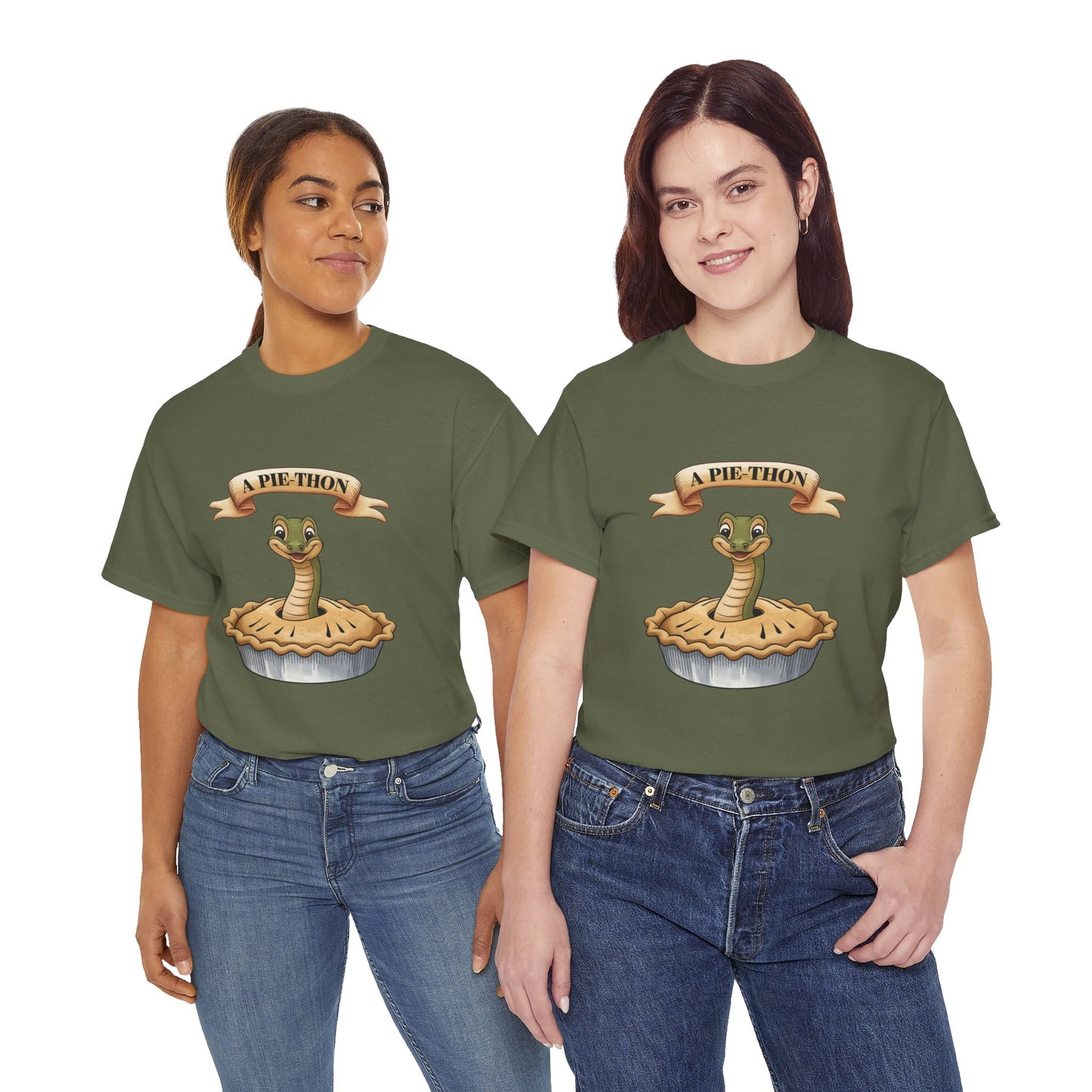 A Pie-Thon Funny Snake Pun Shirt – Cute Animal Joke T-Shirt – Quirky Graphic Tee for Pun Lovers, Reptile Fans, and Unique Gift Ideas