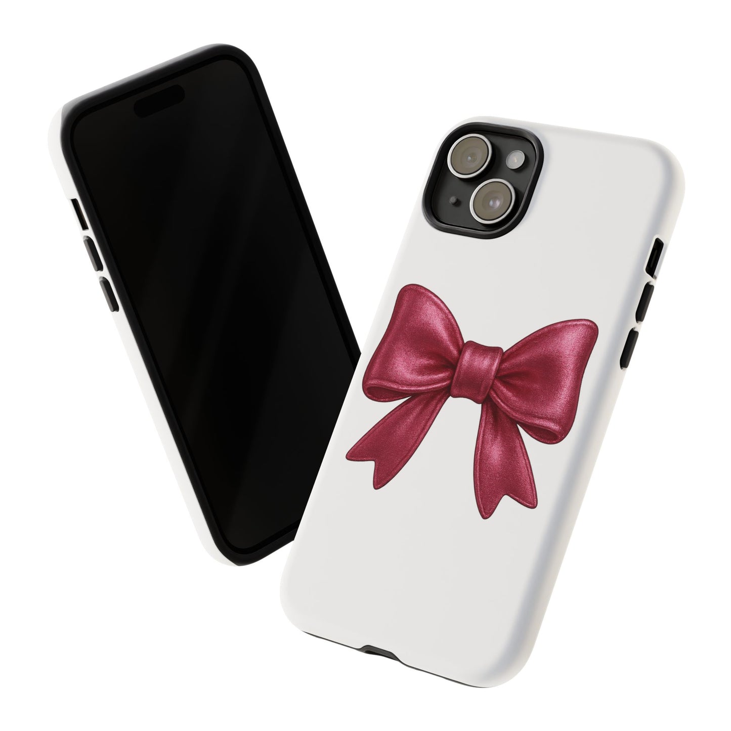 Pink Bow iPhone Case – Cute Girly Phone Cover – Glossy Ribbon Coquette Case – Soft Girl Aesthetic Accessory – Gift for Her iPhone