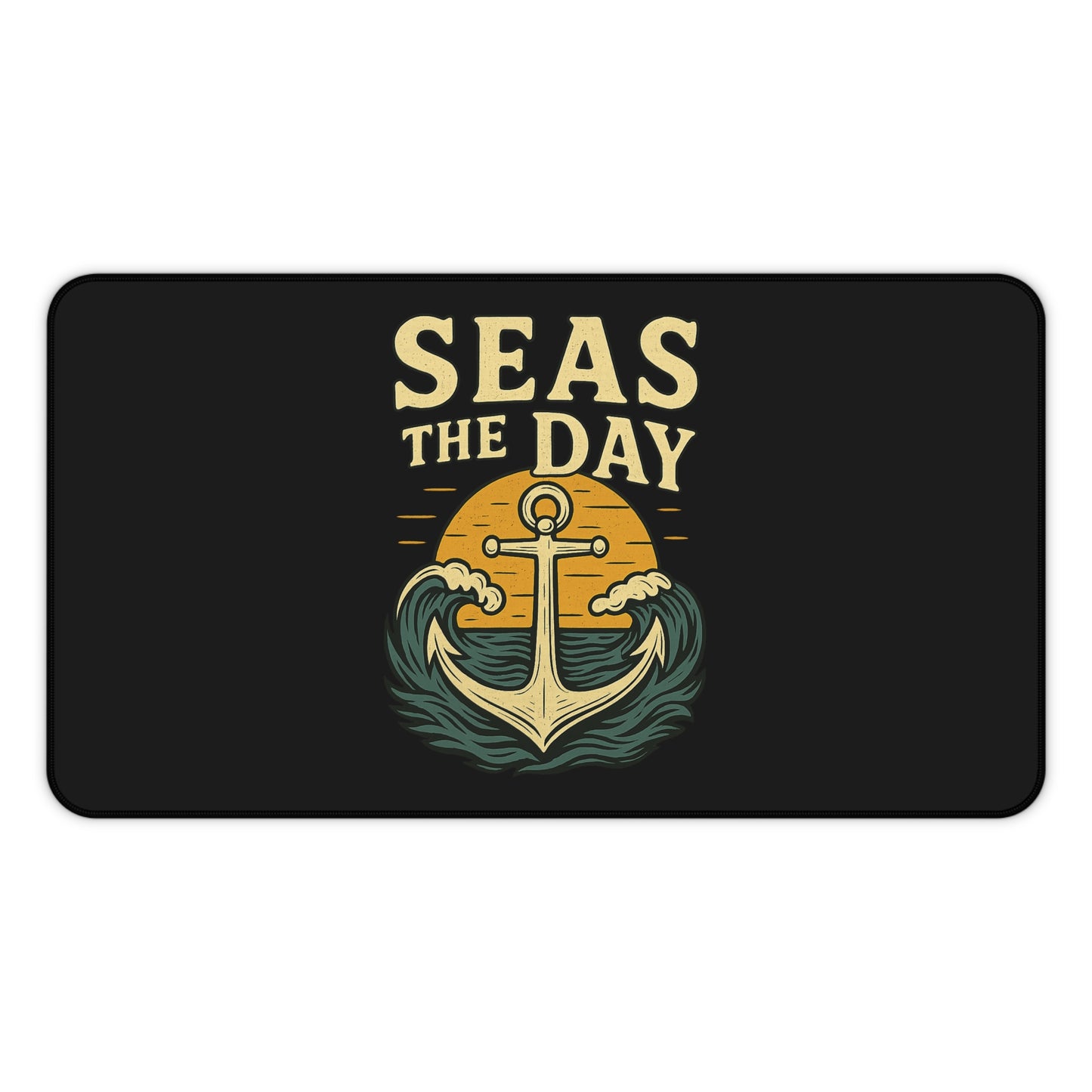 Seas the Day Mouse Pad – Nautical Desk Mat with Anchor Design | Funny Office Gift for Coworkers, Ocean Lovers & Home Office Setup