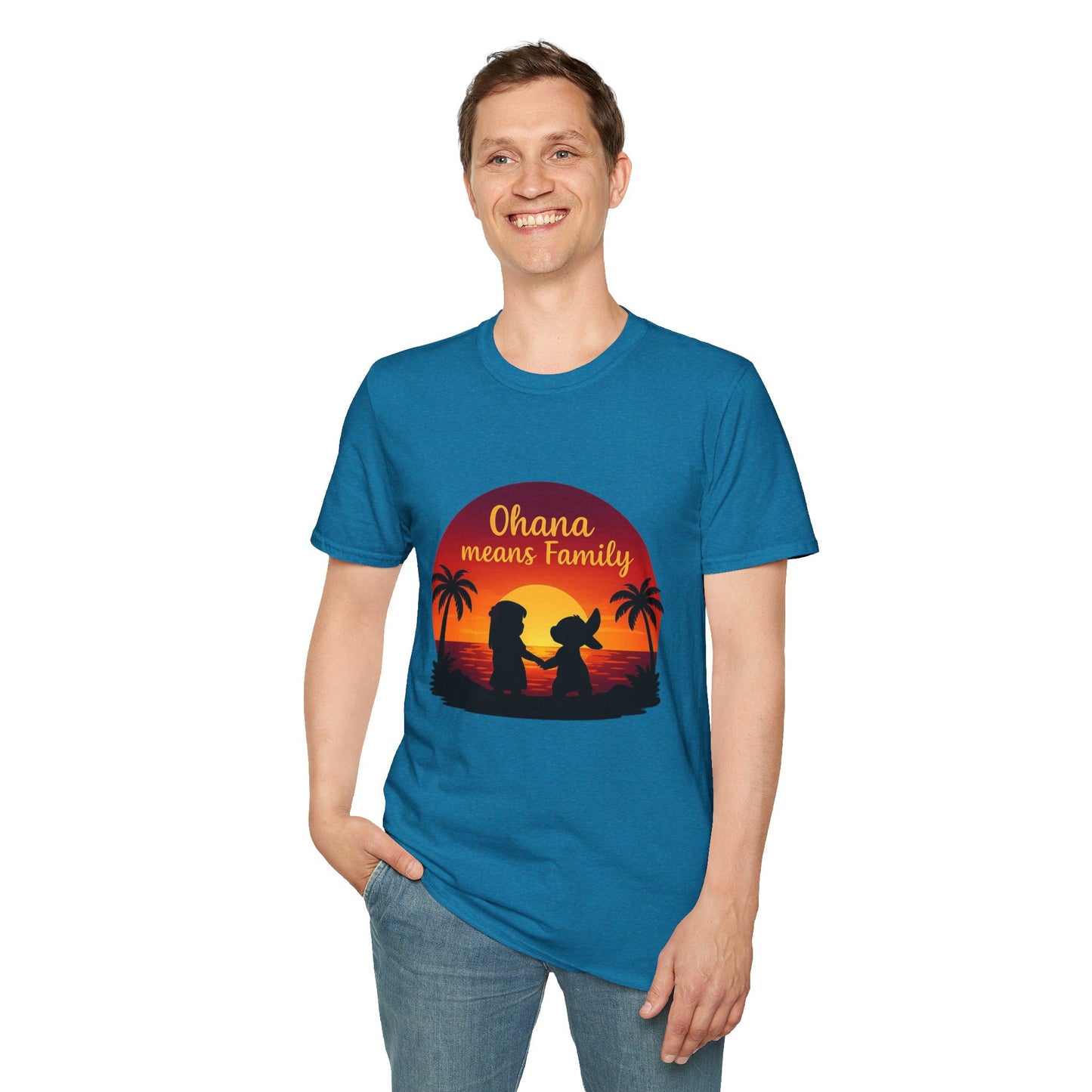 Ohana Means Family Shirt - Cute Sunset Graphic Tee, Hawaiian Family Quote Shirt, Family Inspired T-Shirt, Matching Vacation Outfit