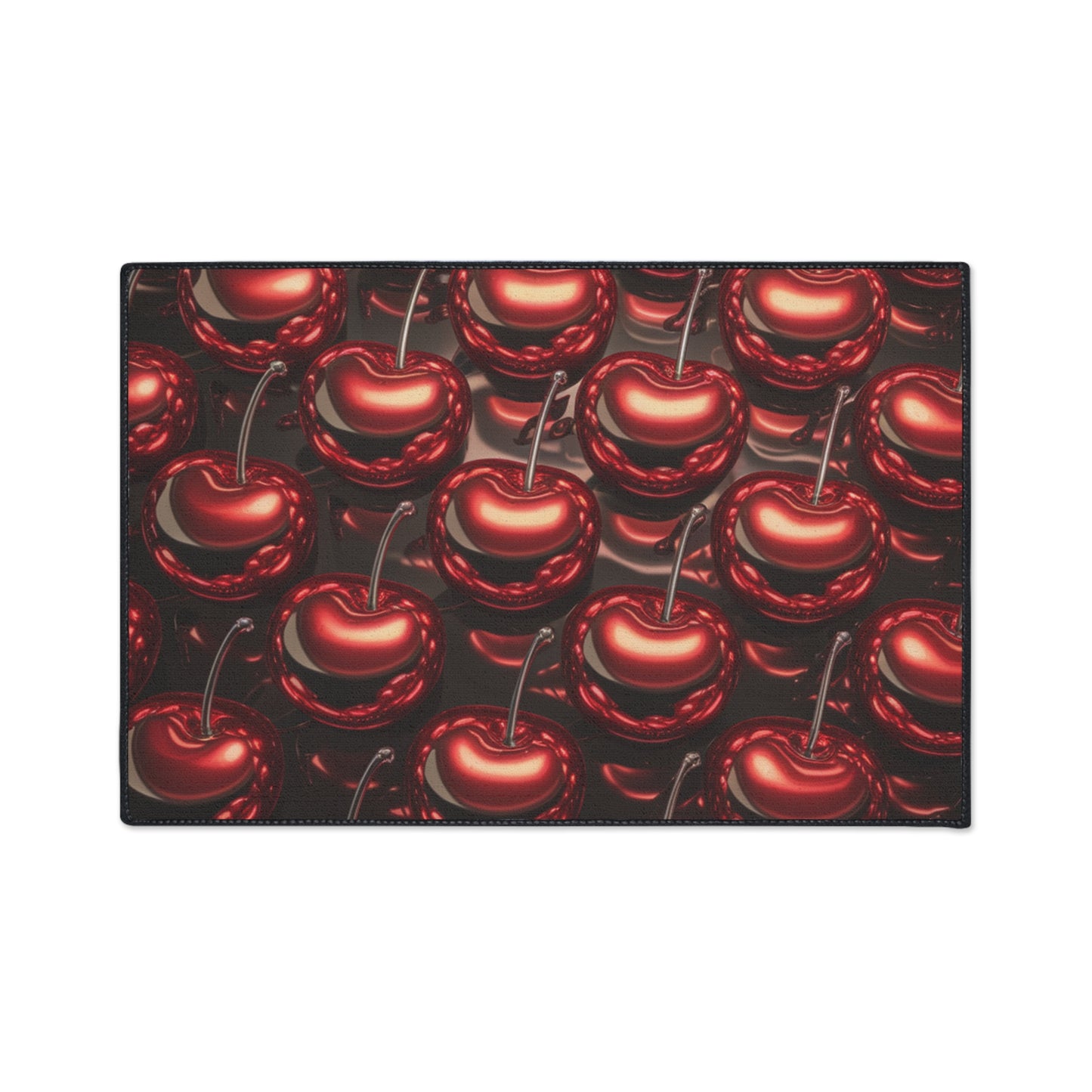 Floor Mat - Shiny Red Cherries Design