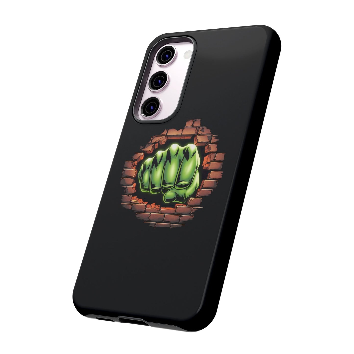 Samsung Phone Case, Green Fist Smashing Wall Design, Comic Book Phone Case, Geeky Case