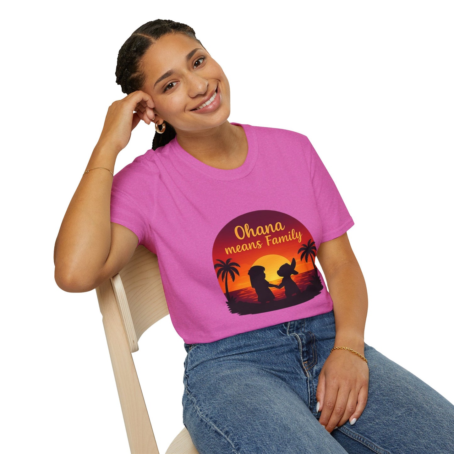 Ohana Means Family Shirt - Cute Sunset Graphic Tee, Hawaiian Family Quote Shirt, Family Inspired T-Shirt, Matching Vacation Outfit