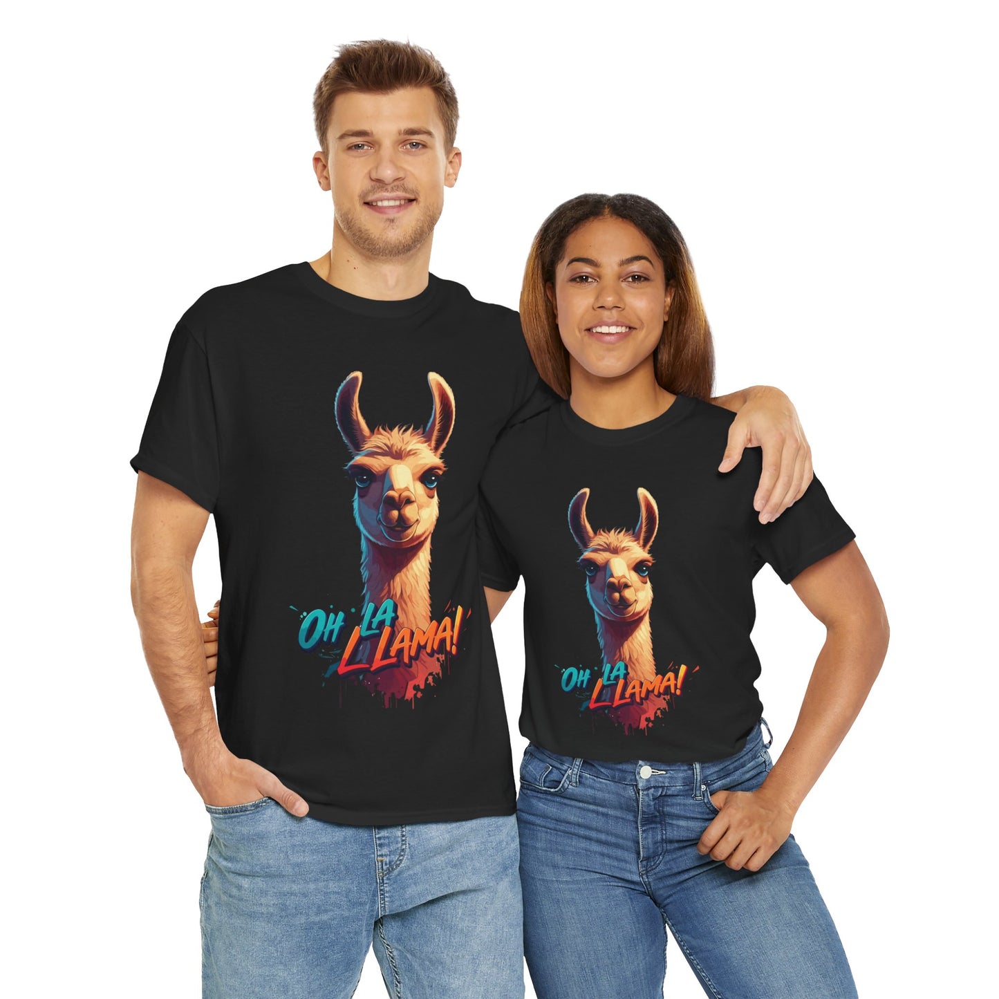 Oh la Llama Graphic Tee | Fun Llama T-Shirt, Cute Animal Lover Shirt, Llama Lover Gift, Quirky Party Tee, Trending Llama Fashion