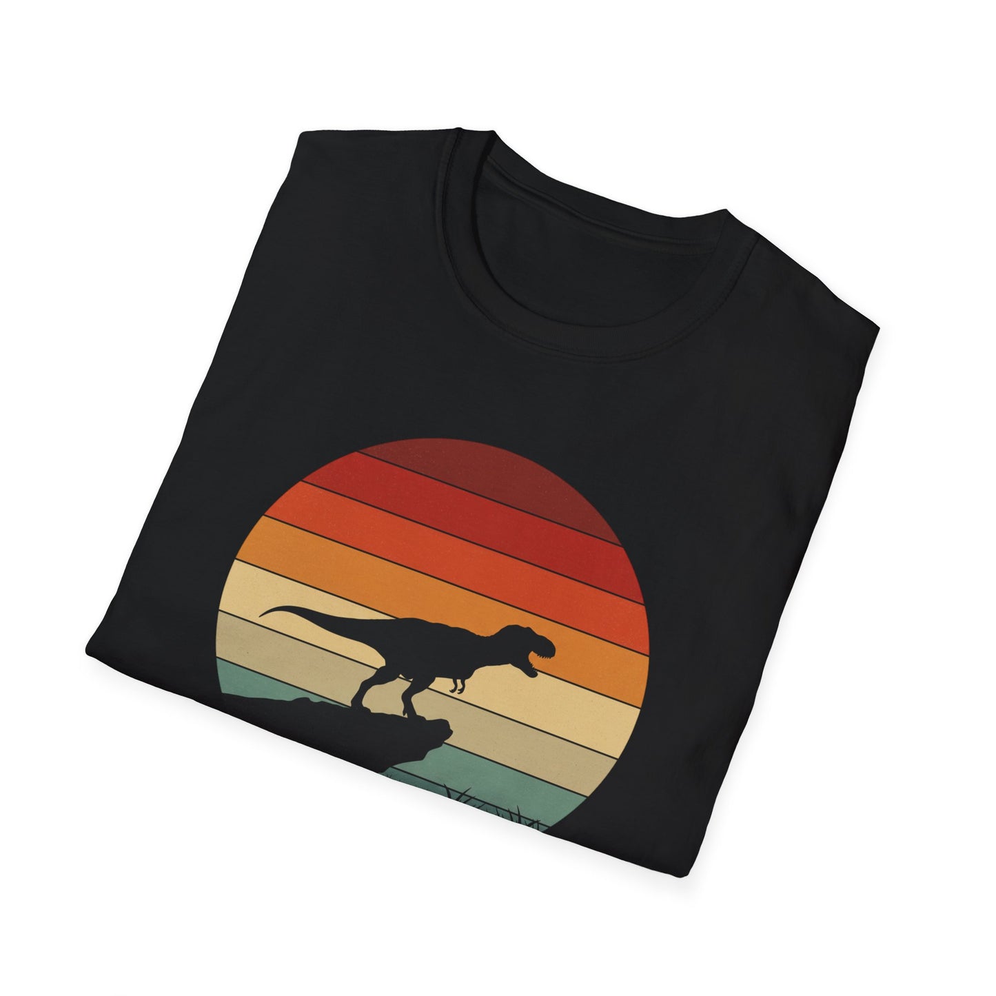 Retro T-Rex Dinosaur Shirt for Men Women - Vintage Sunset Graphic Tee - Unisex Jurassic Gift Idea Funny Casual Dino T-Shirt